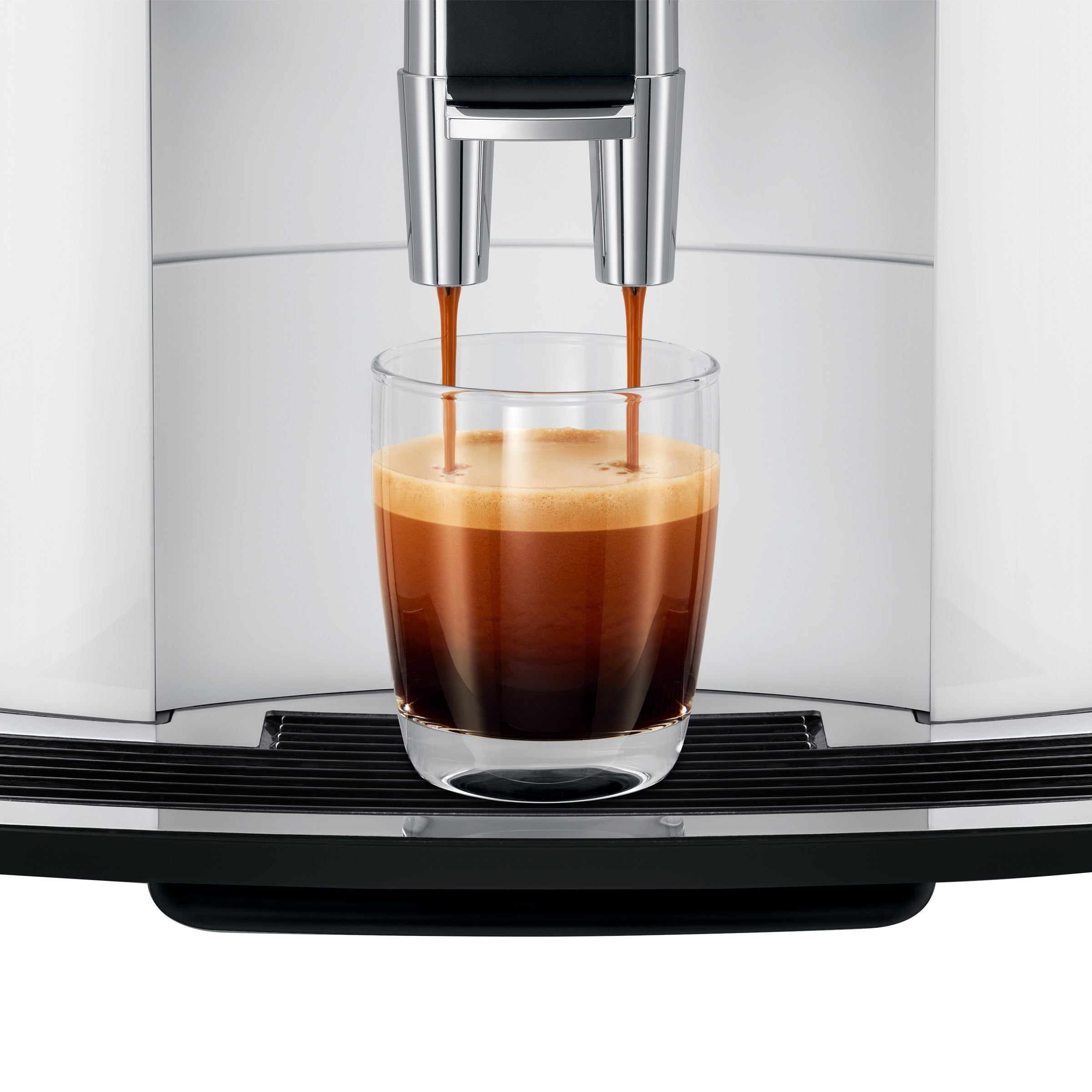 JURA E6 Automatic Coffee Machine, Piano White