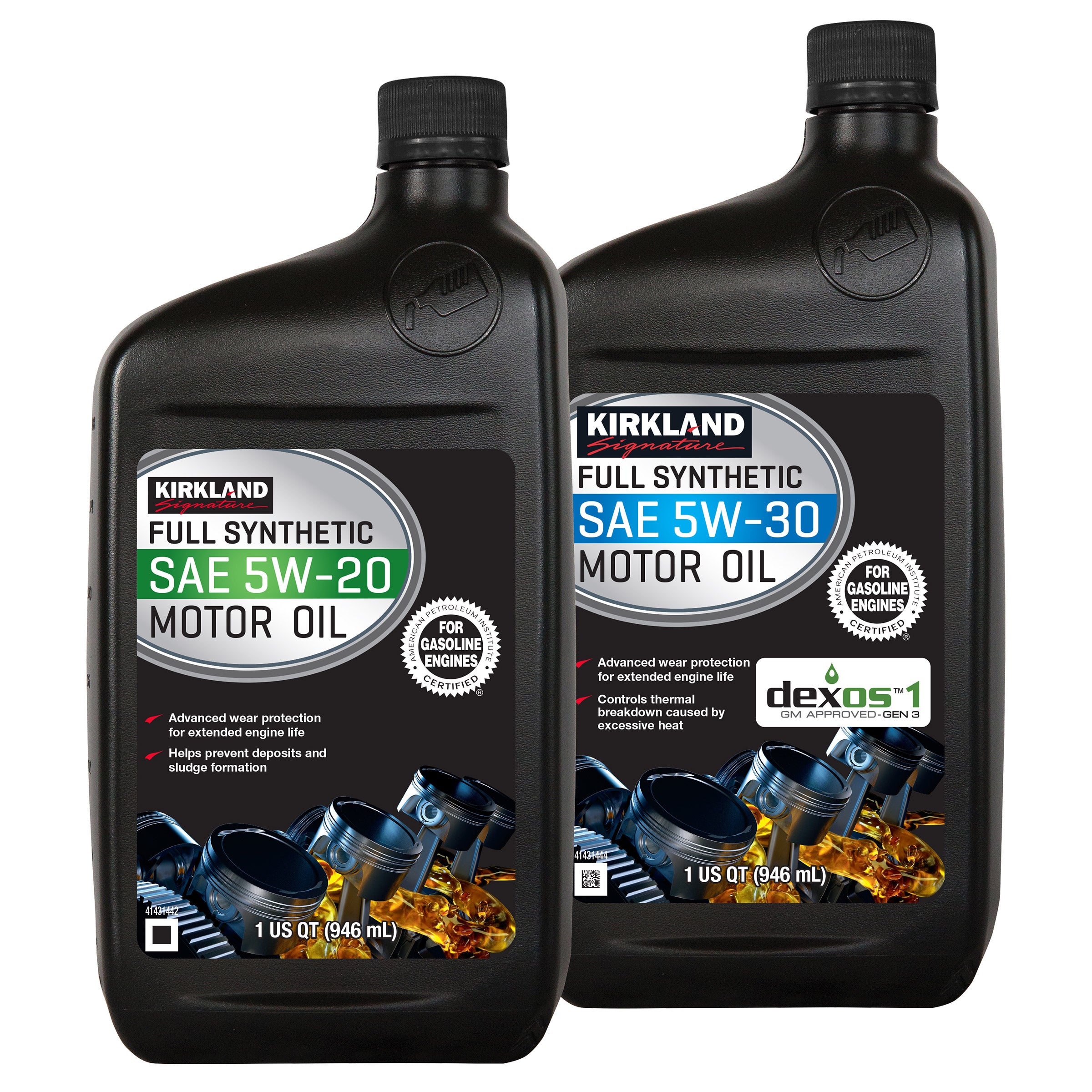 Kirkland Signature 1-Quart 5W20 & 5W30 Full Synthetic Motor Oil, 12-pack