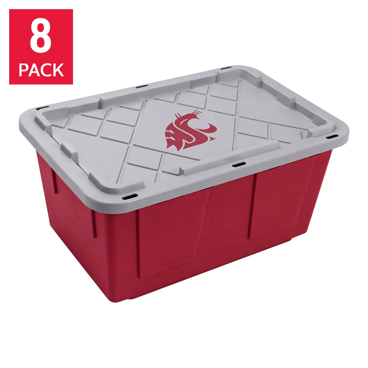 GreenMade 27 Gallon NCAA Licensed Storage Bin, 8-pack