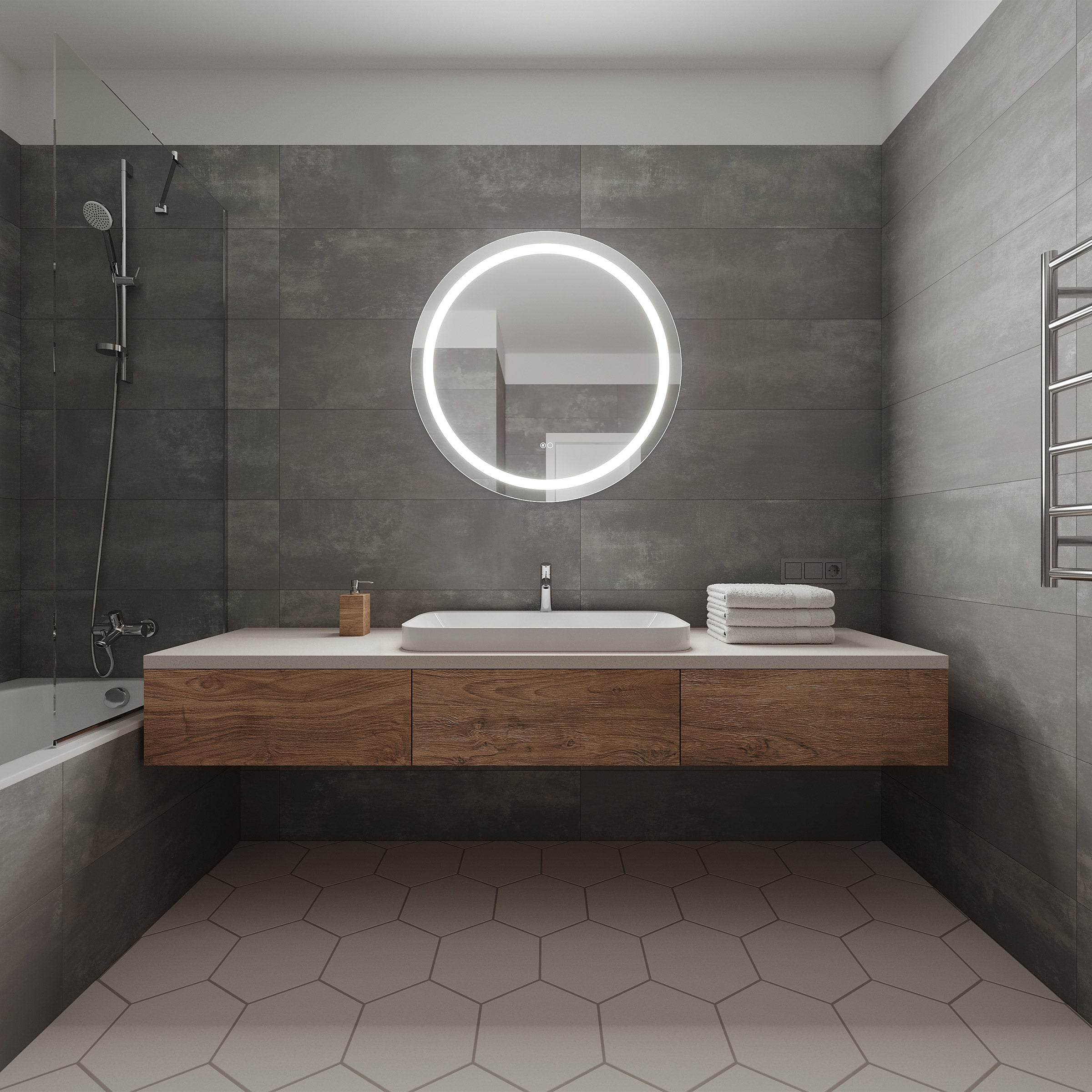 Kio 32" Round LED Lighted Mirror