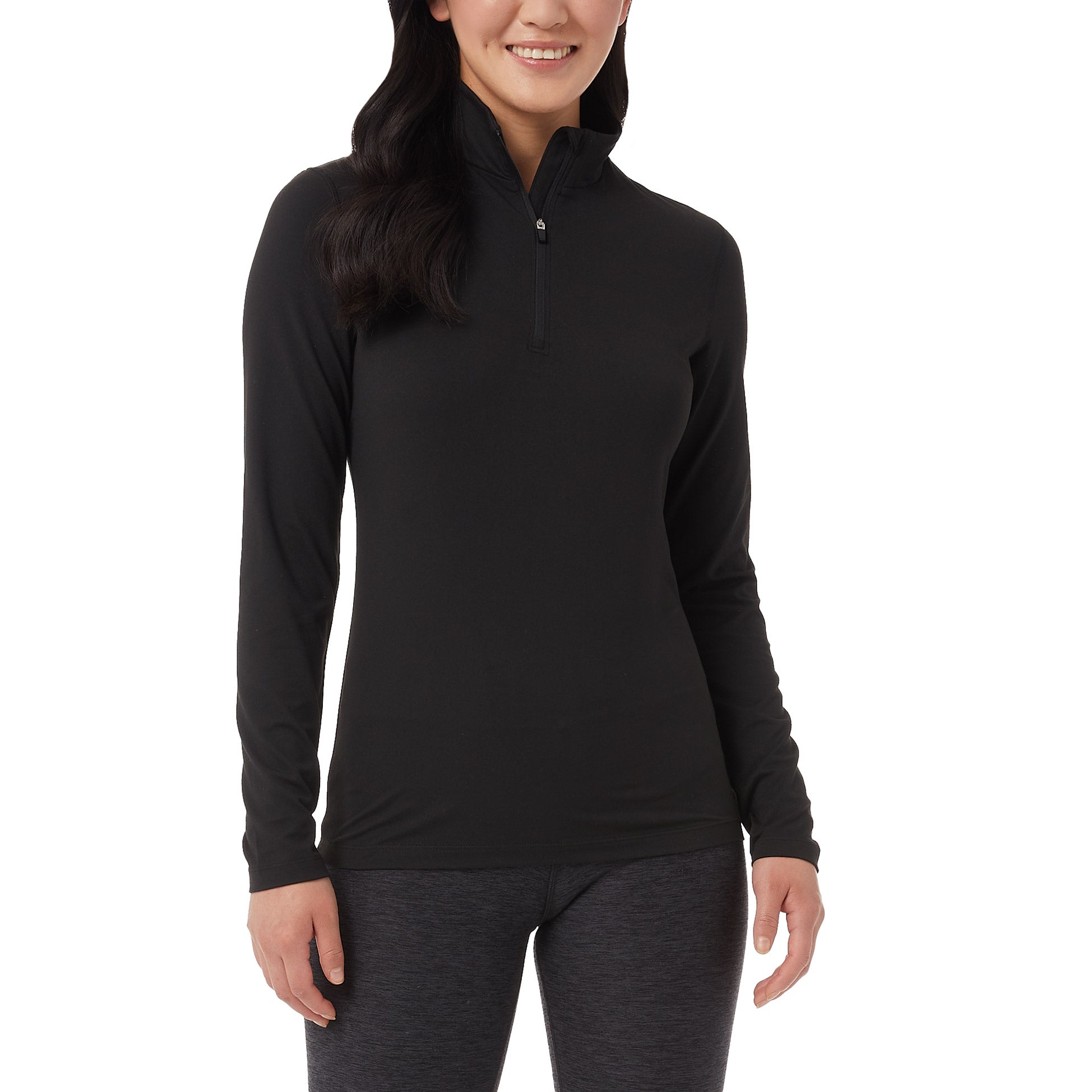 32 Degrees Ladies' Base Layer Quarter Zip, Black
