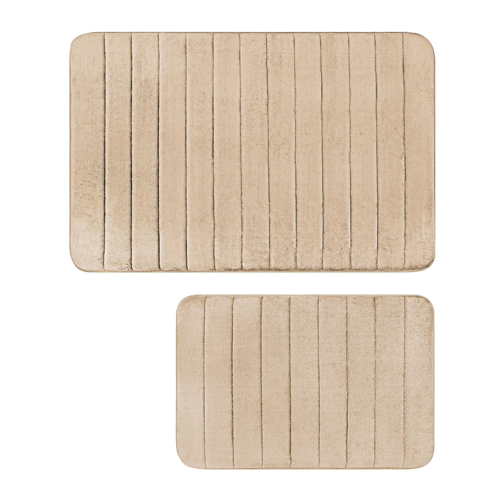 Channel Stitch Memory Foam Bath Mat, 2-pack