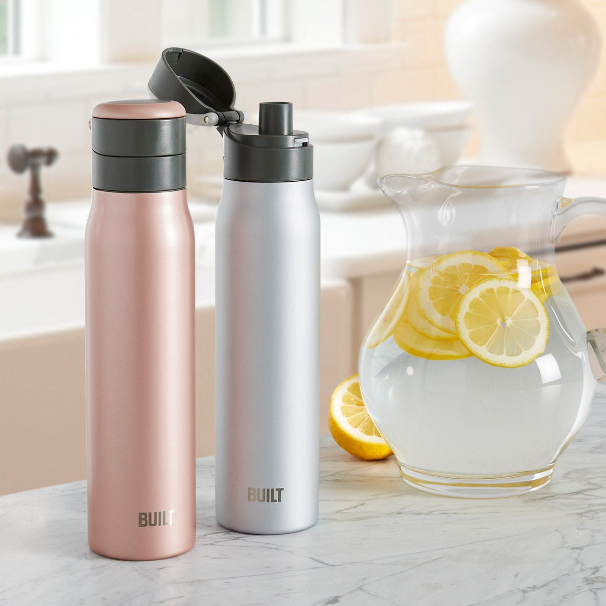 Built NY Slide Lock 24oz Stainless Steel Bottle, 2-pack