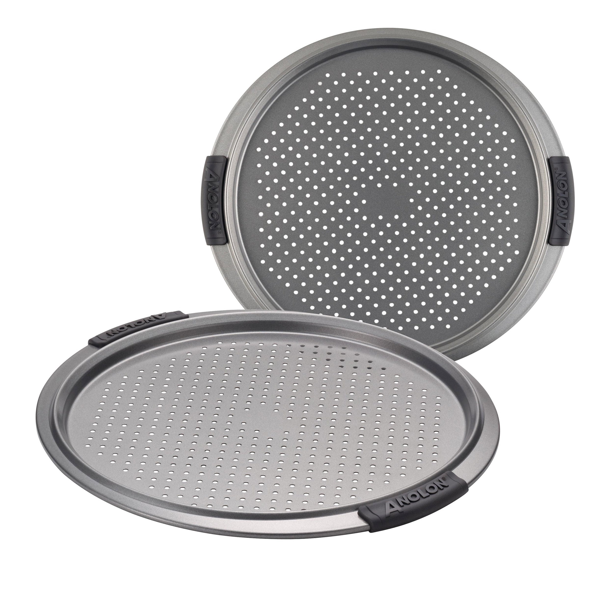 Anolon 13" Pizza Crisper Pan, 2-piece set