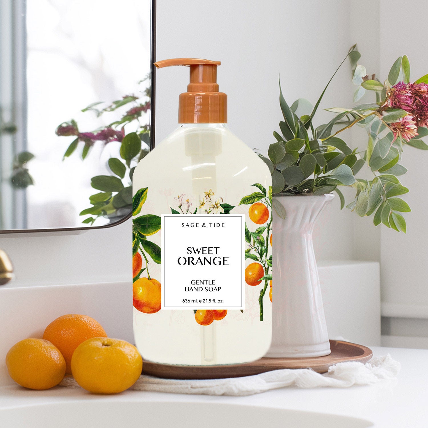 Home + Body Sage & Tide Hand Soap, 21.5 fl oz, 8-pack