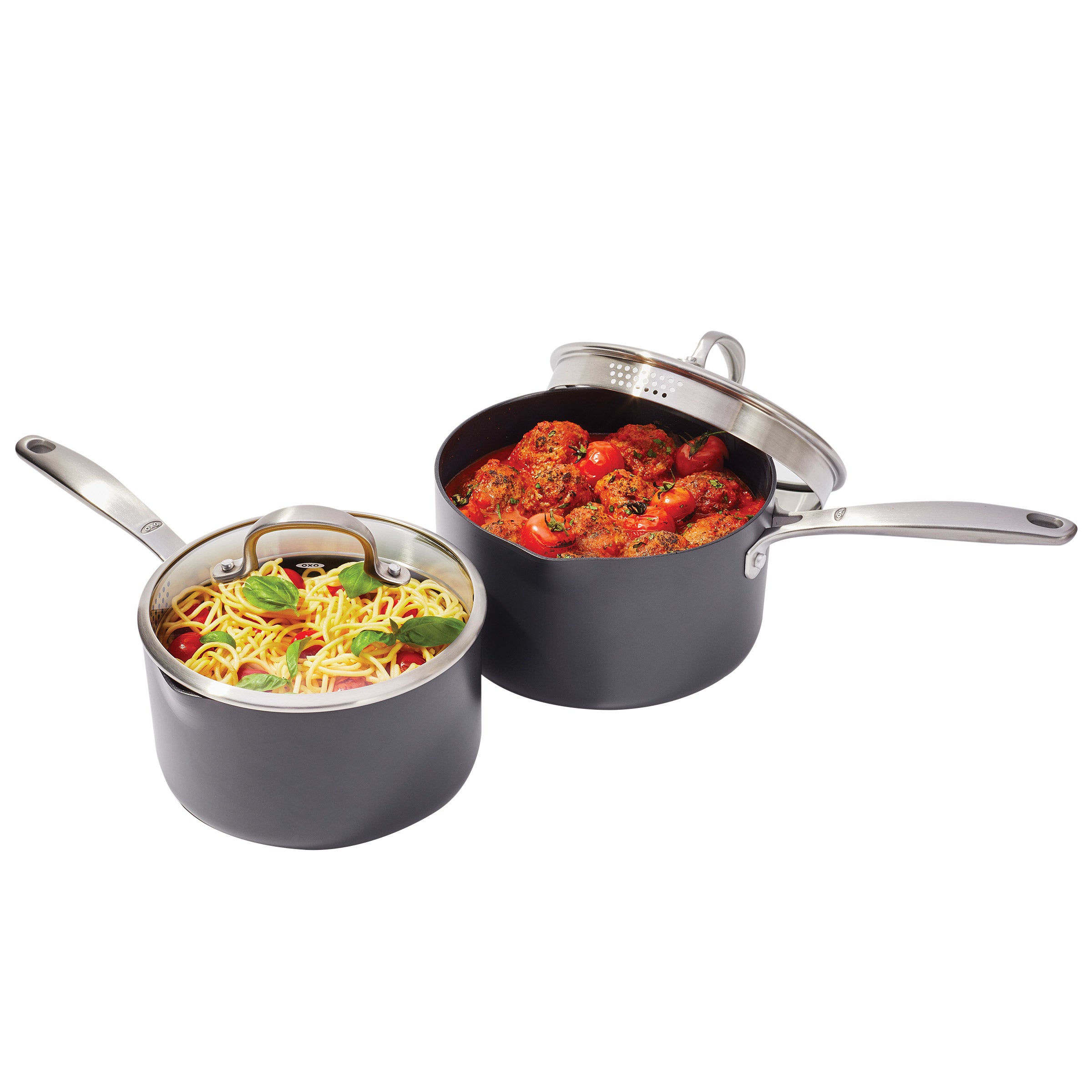 OXO Non-Stick Hard Anodized Saucepan, 4-piece Set