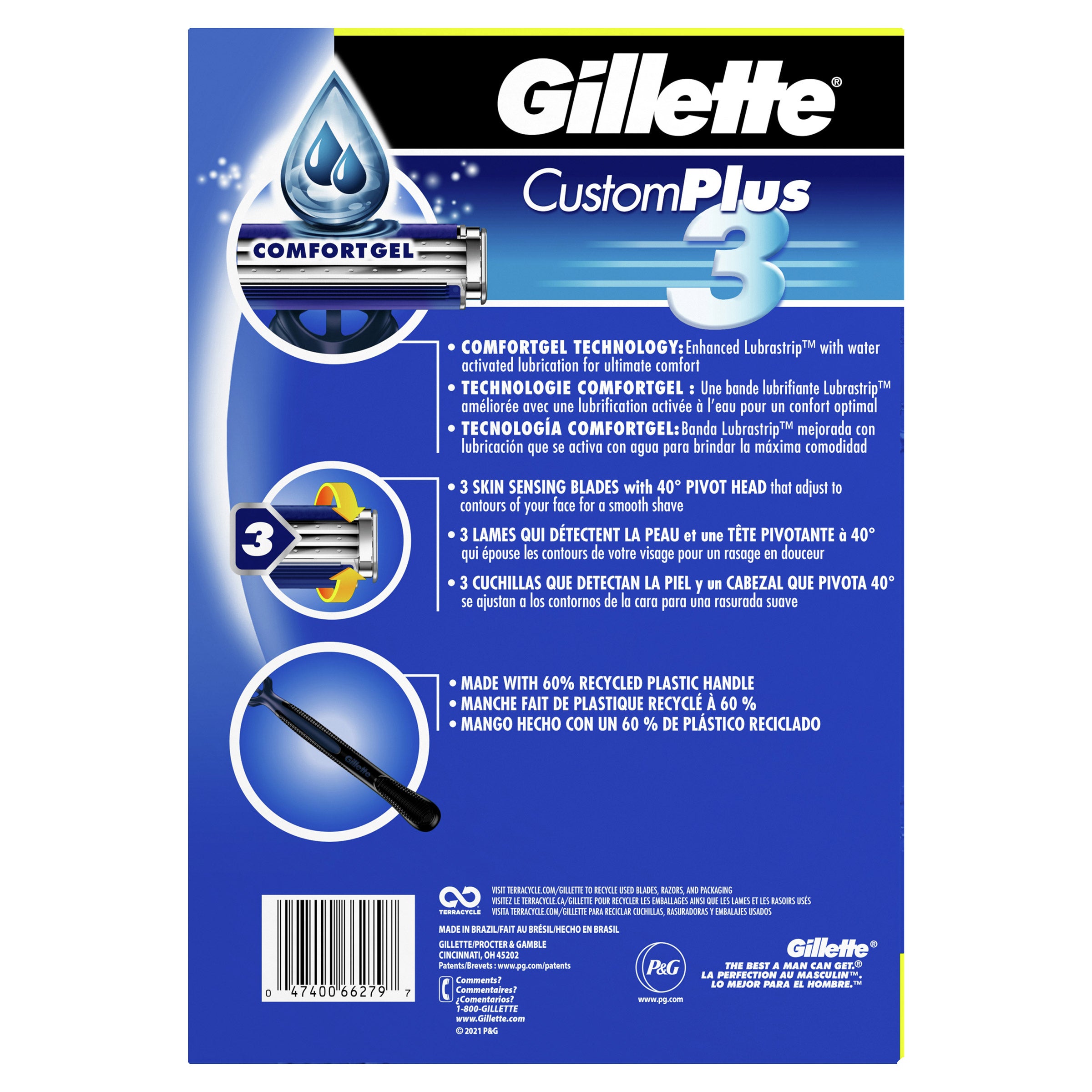 Gillette Custom Plus3 Disposable Razors, 36-count
