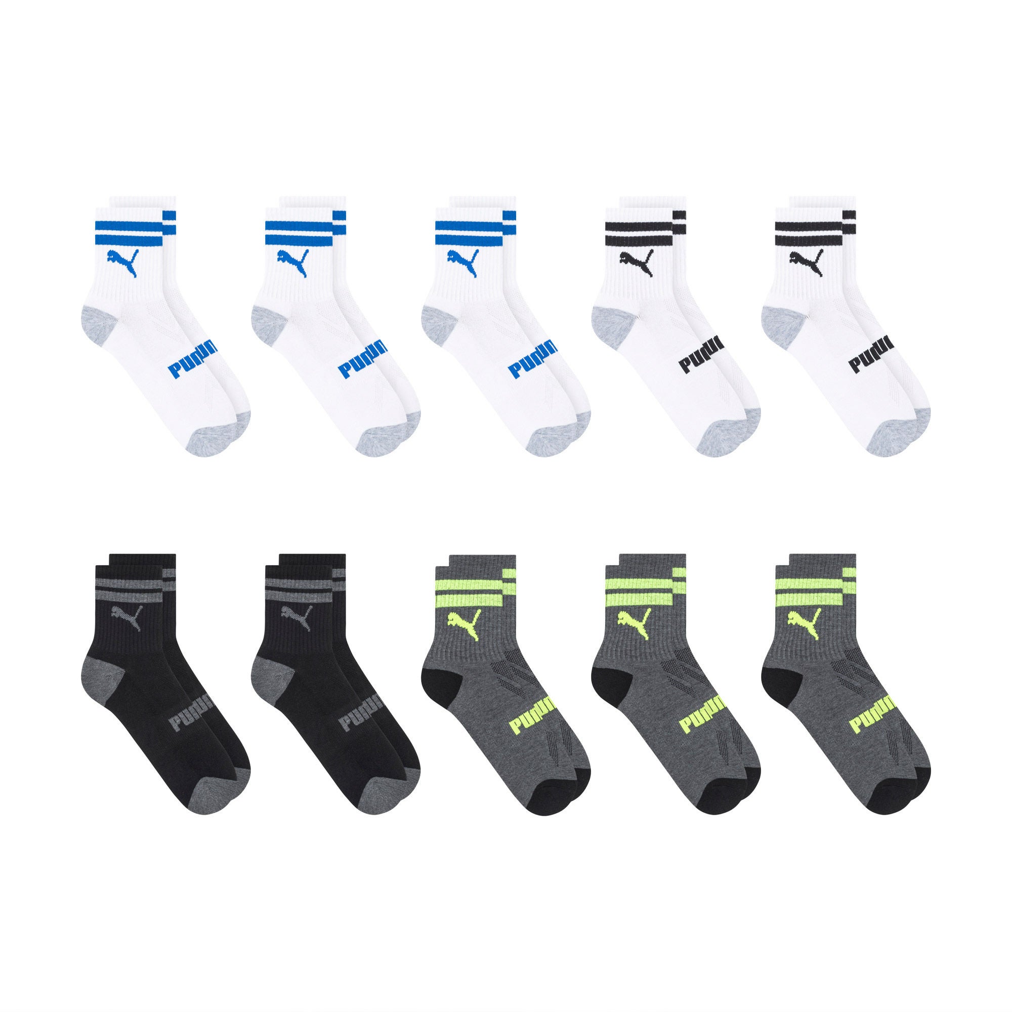 PUMA Kids' Low Crew Socks, 20-pair