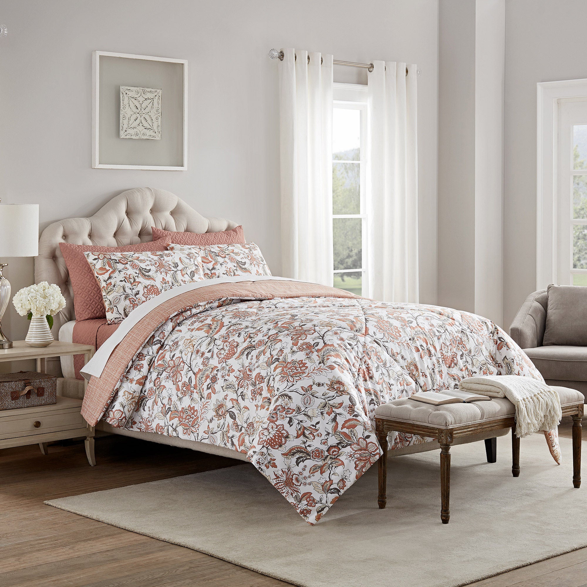 Style Decor 6-piece Comforter and Coverlet Set, Sutton Terra Cotta