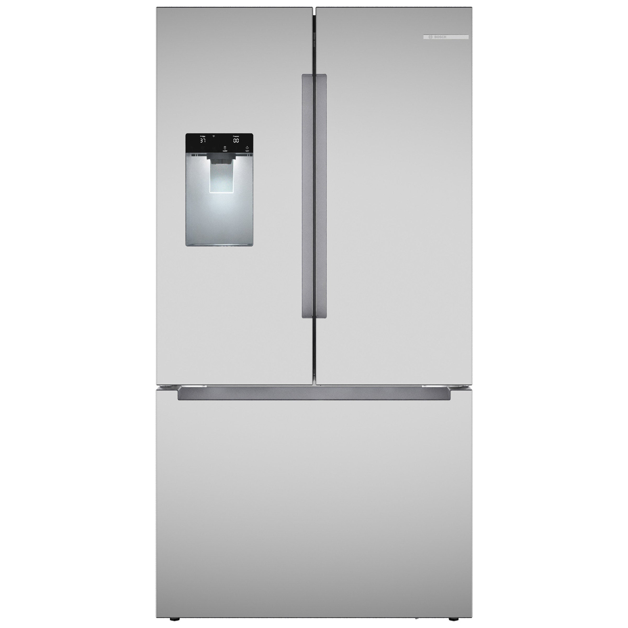 Bosch 100 Series 21.6 cu. ft. Counter-Depth French 3-Door Bottom Mount Refrigerator with Total No Frost