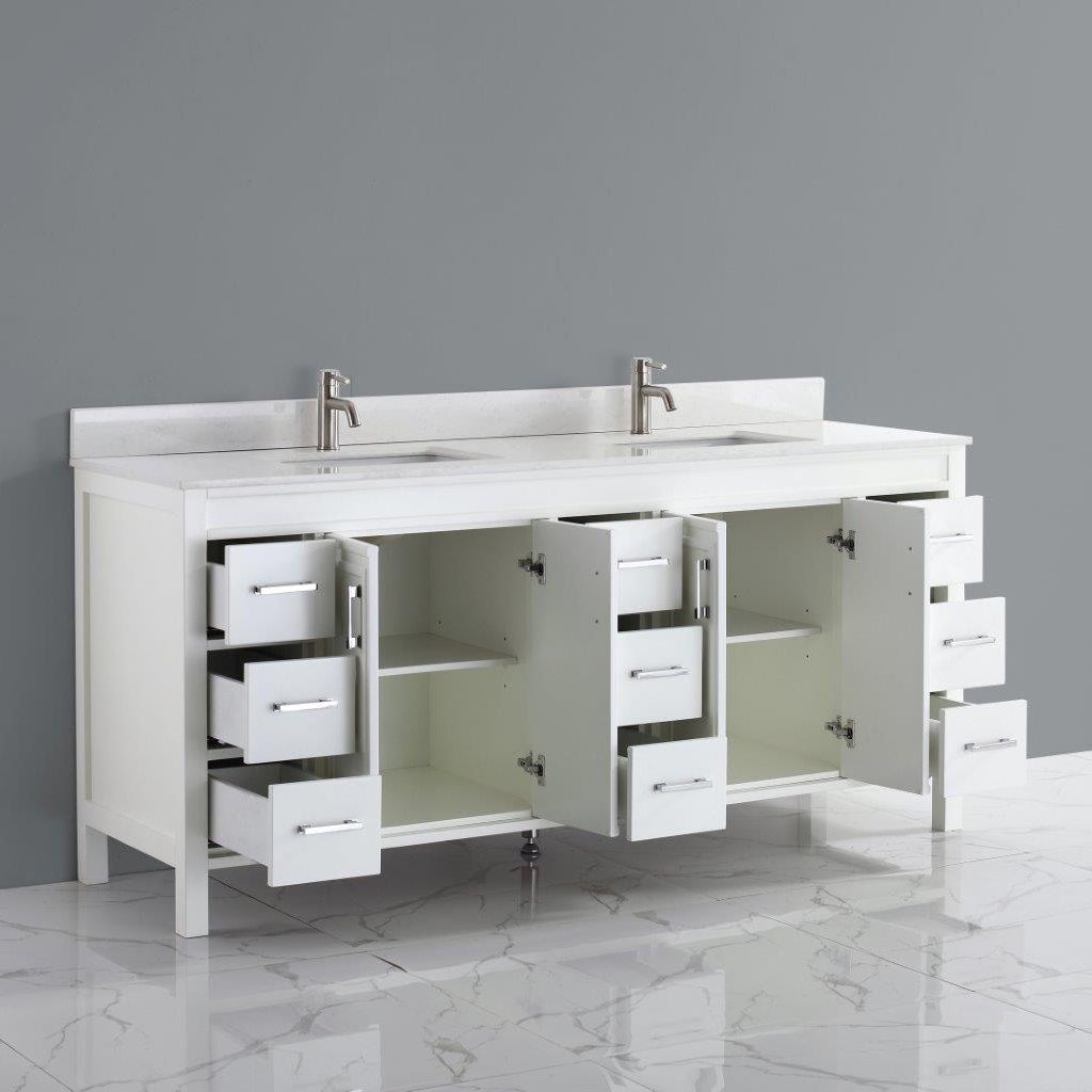 Corniche 75” White Double Sink Vanity by Studio Bathe