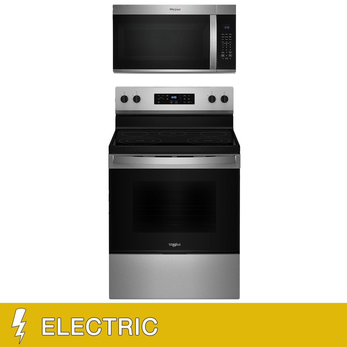 Whirlpool 2-piece ELECTRIC Kitchen Package with Freestanding Range and Microwave