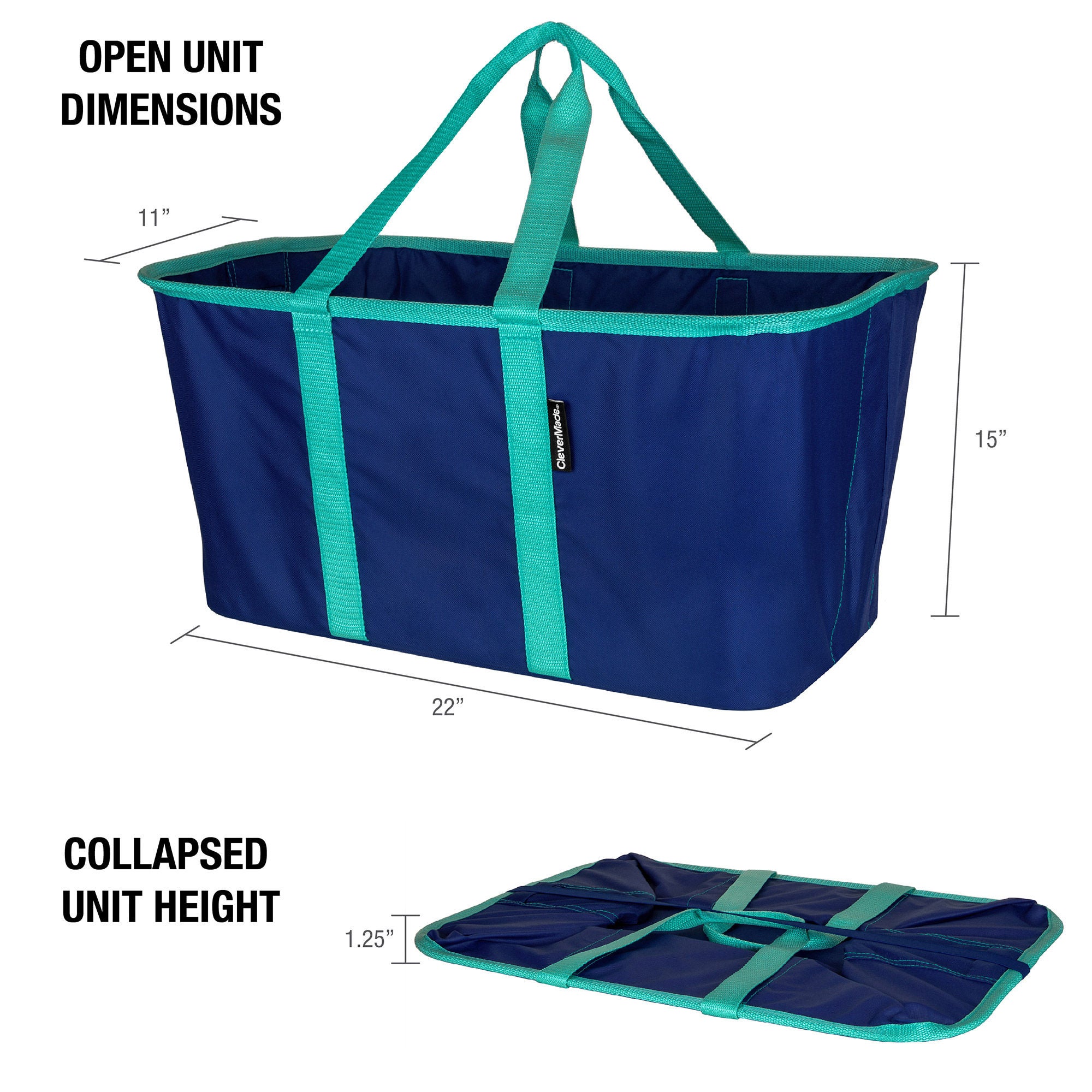 CleverMade 2-pack Collapsible Laundry Basket Tote