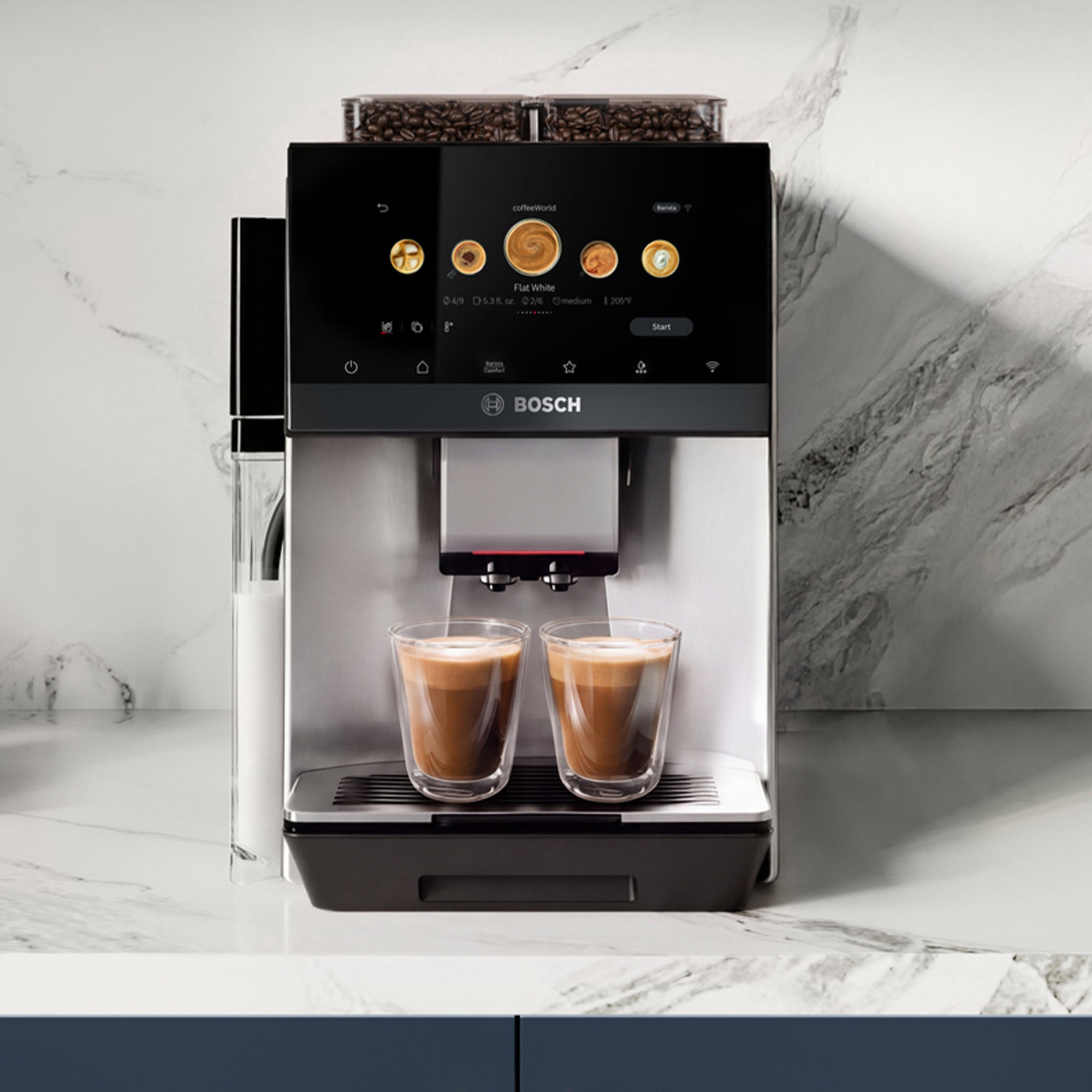 Bosch Series 10 Fully Automatic Espresso, Coffee and Cold Brew Machine, 6.8" Touchscreen with 41 Drink Options