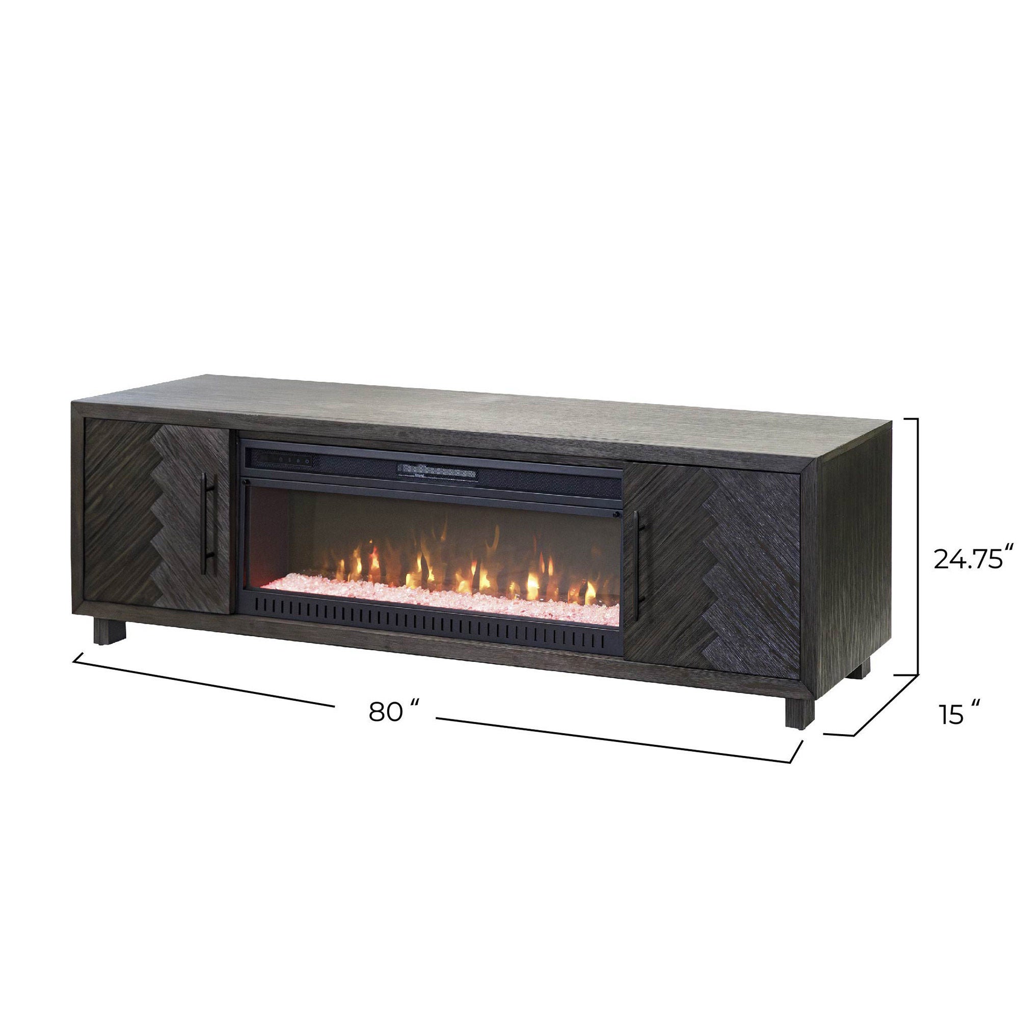 Parker 80” TV Console with Electric Fireplace
