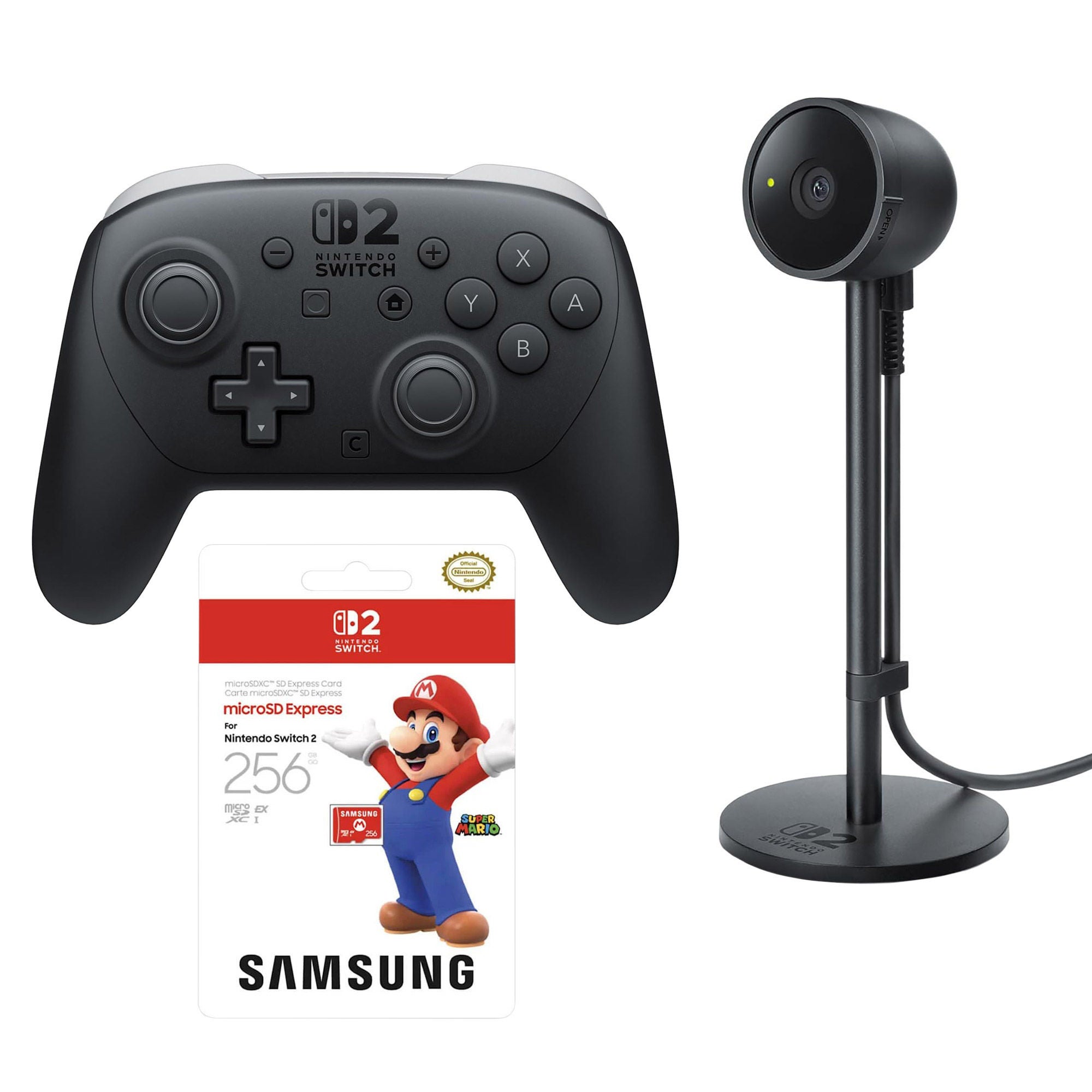 Nintendo Switch 2 Accessories Bundle: Pro Controller, Camera, Storage
