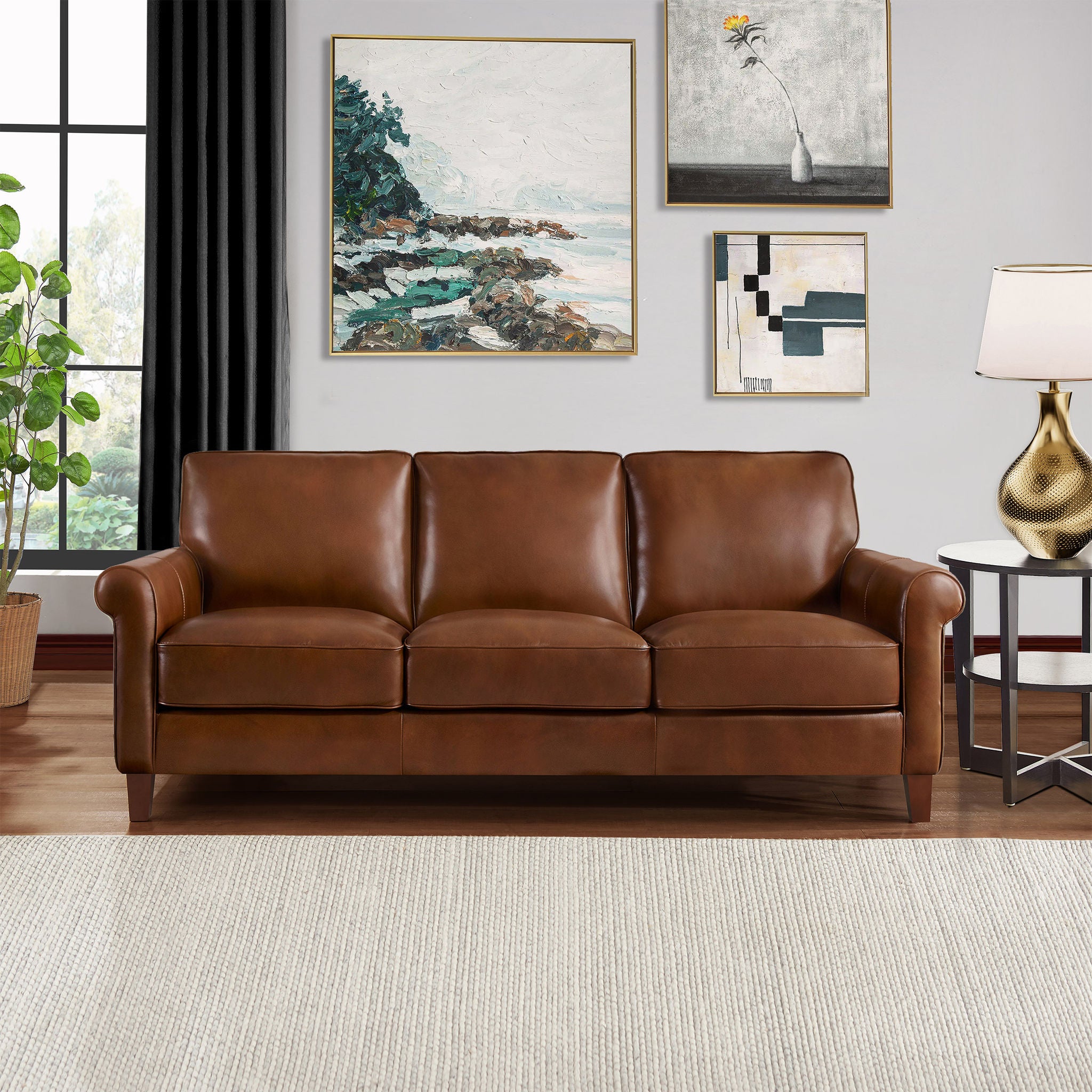 Larsen Top Grain Leather Sofa