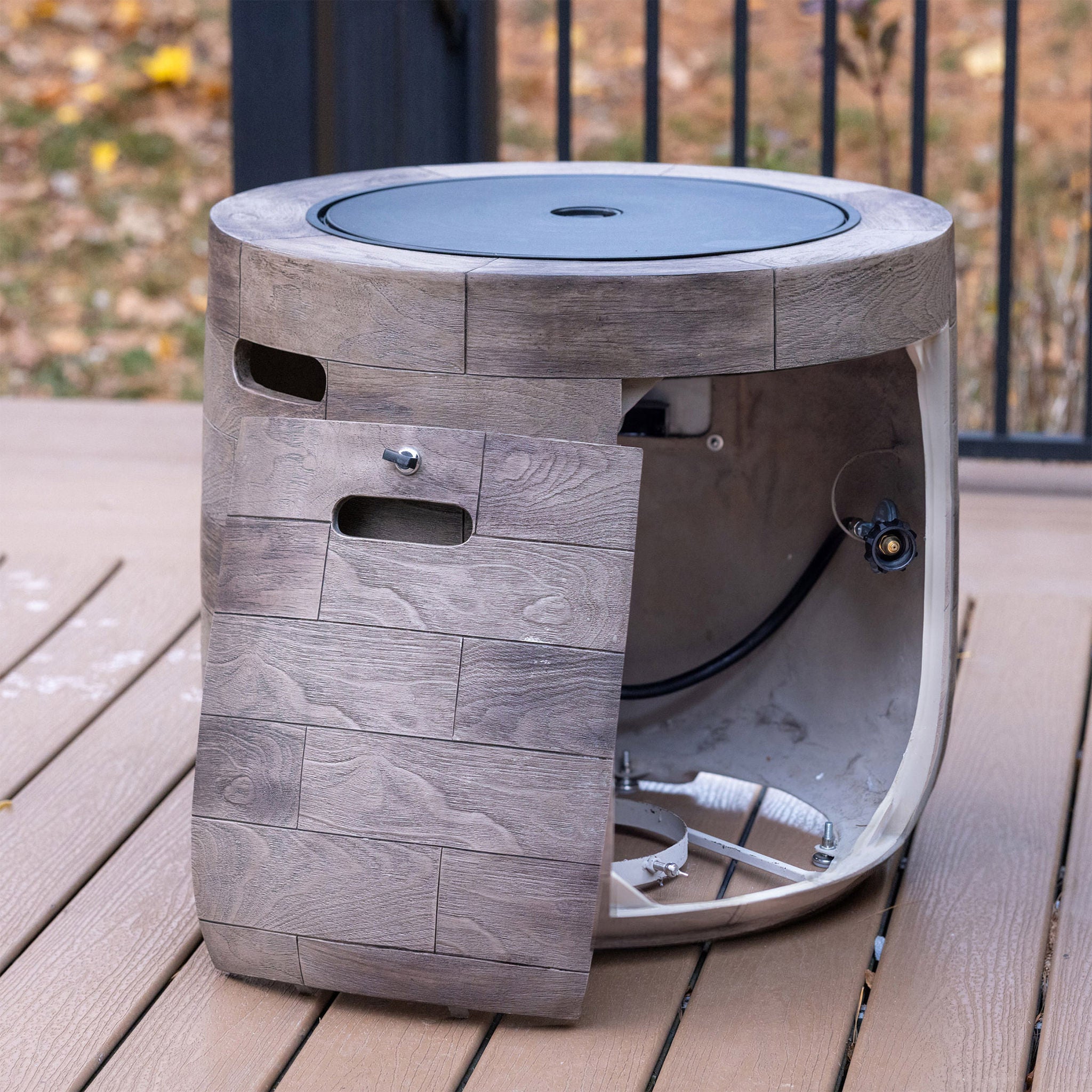 Sunbeam Oak Barrel Resin Fire Pit