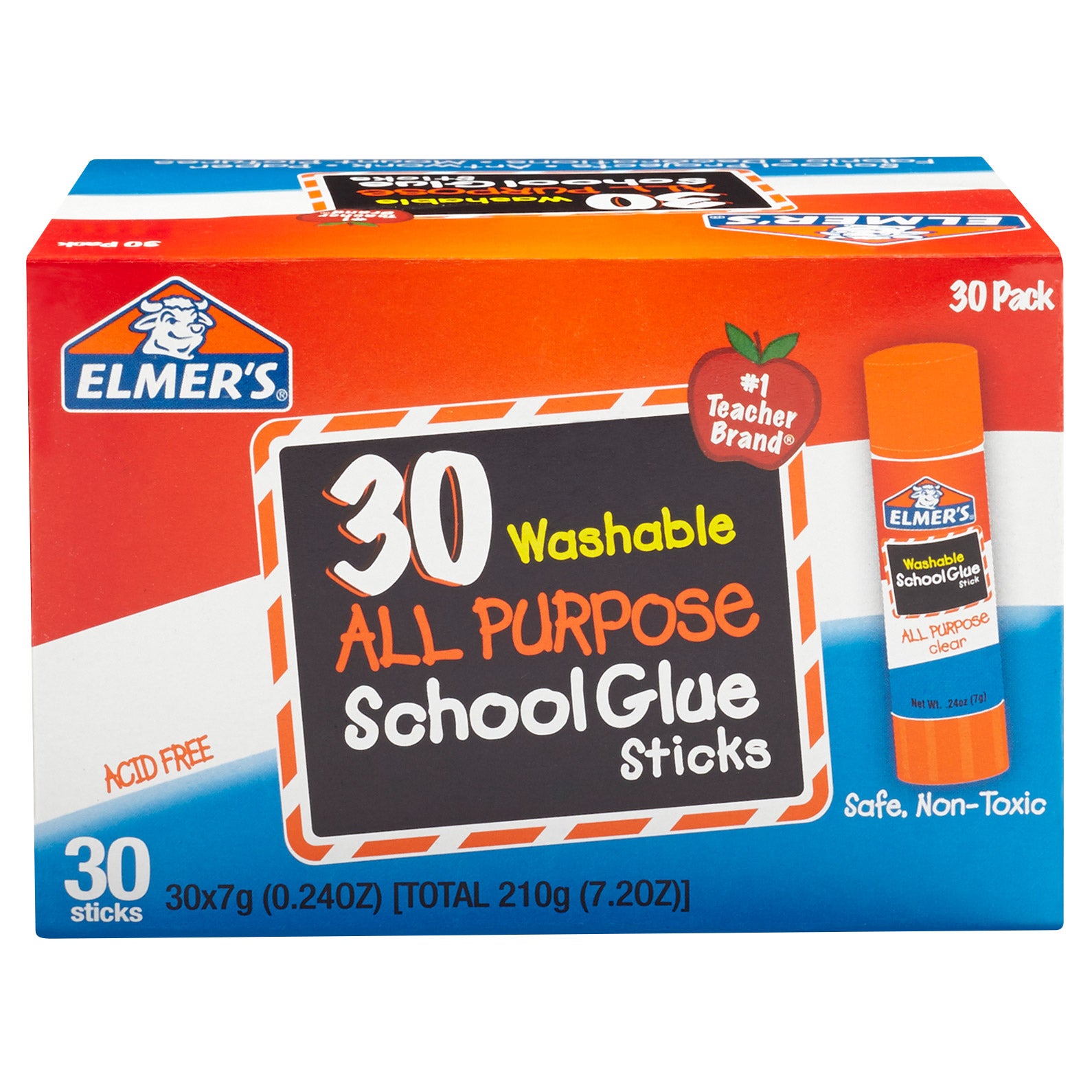 Elmer's All Purpose School Glue Sticks, Washable, 0.24 oz, 30 ct