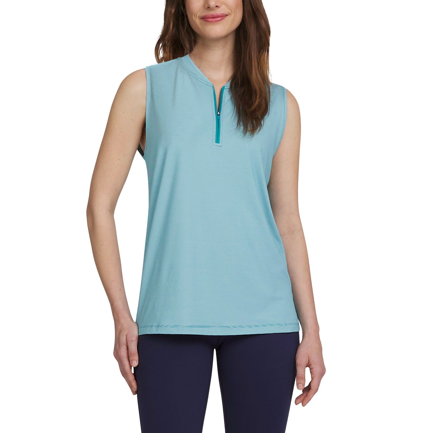 Lands' End Ladies' Active Quarter Zip Sleeveless Polo