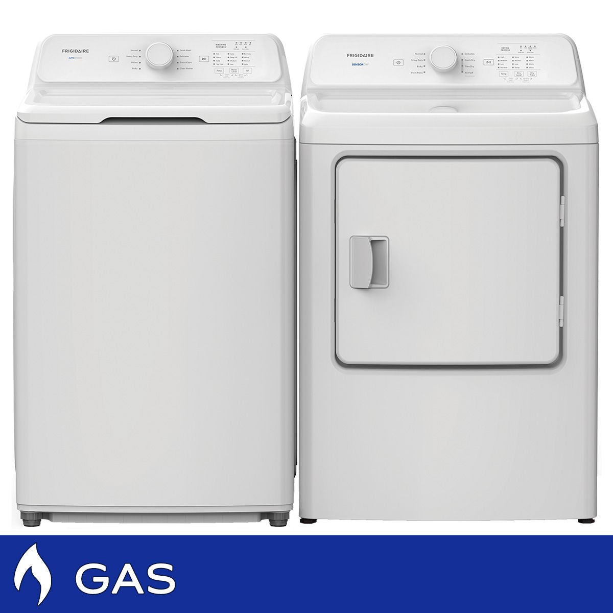 Frigidaire 4.1 cu. ft. Top Load Washer with AutoSensing and 7.0 cu. ft. Gas Dryer with SensorDry Technology