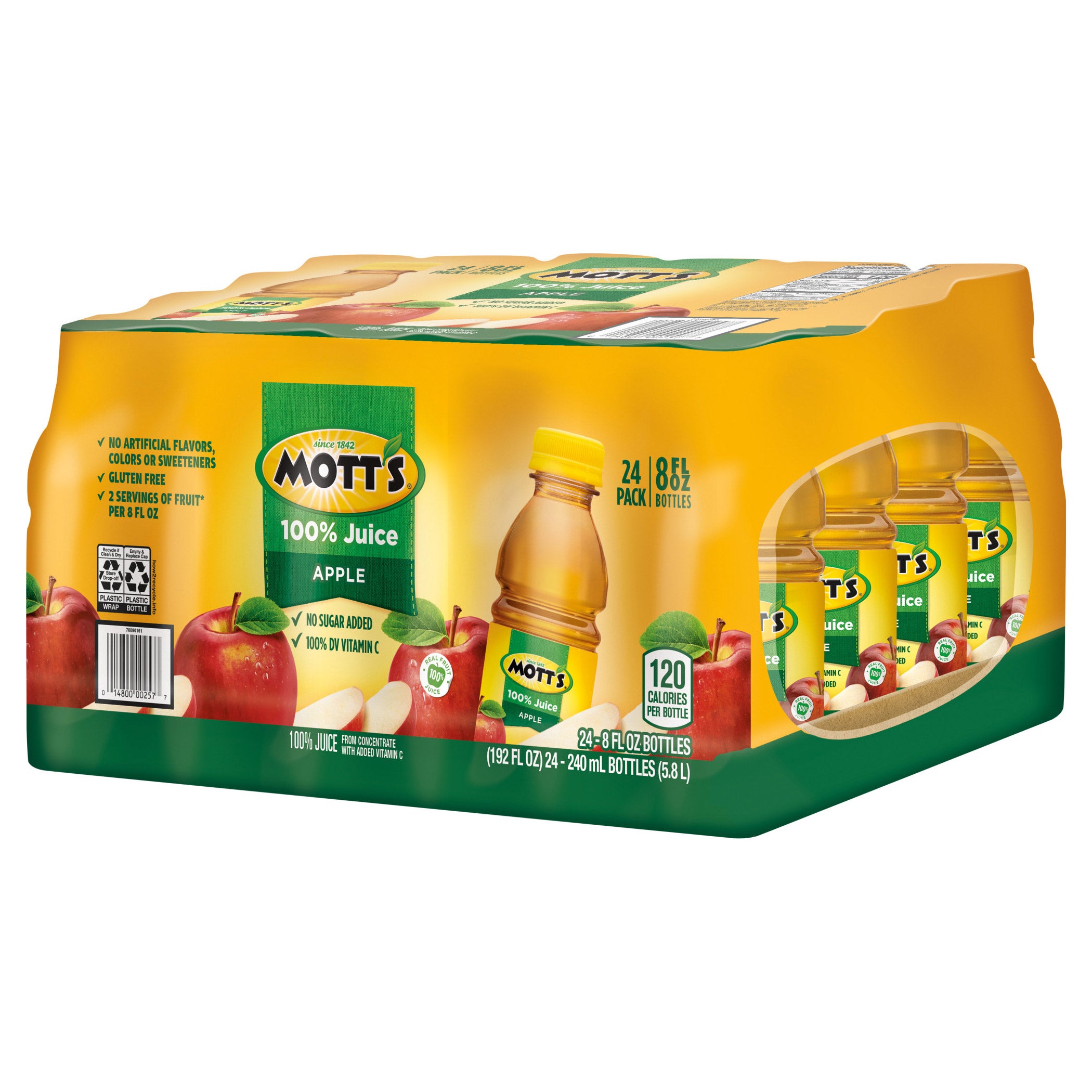 Mott's, 100% Apple Juice, 8 fl oz, 24-Count