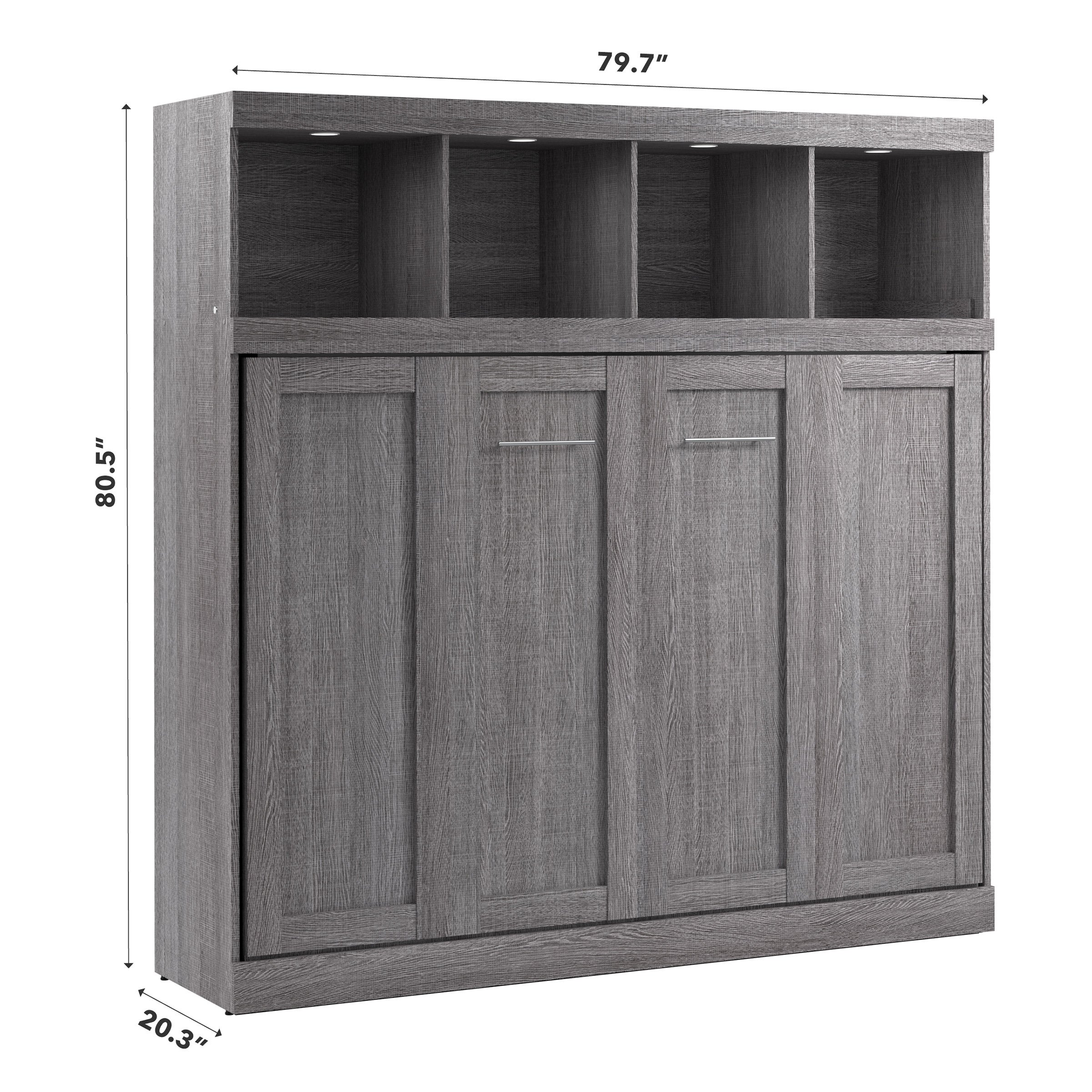 Oasis Horizontal Murphy Bed with Overhead Storage, Full Size