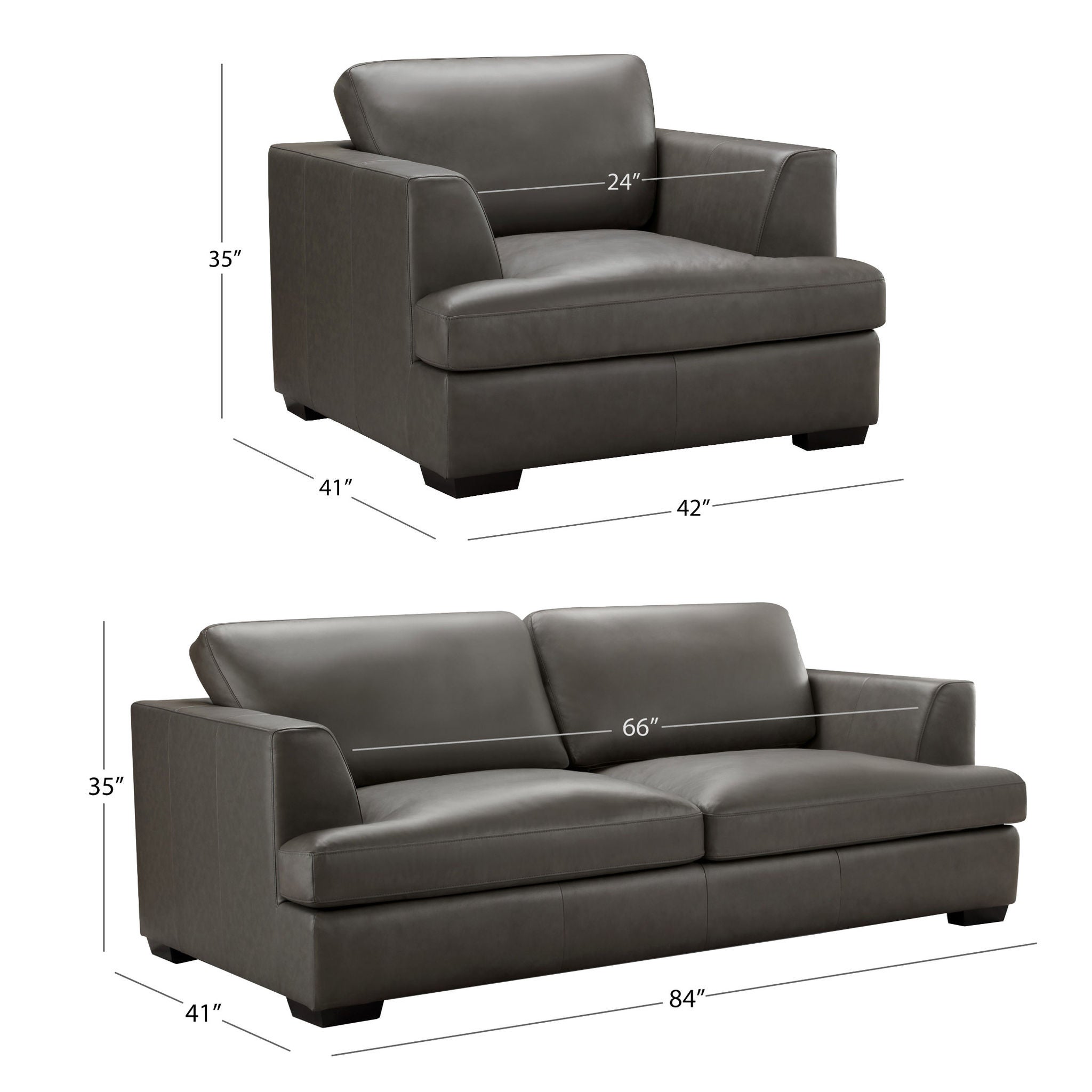 Lisbon 2-Piece Leather Set