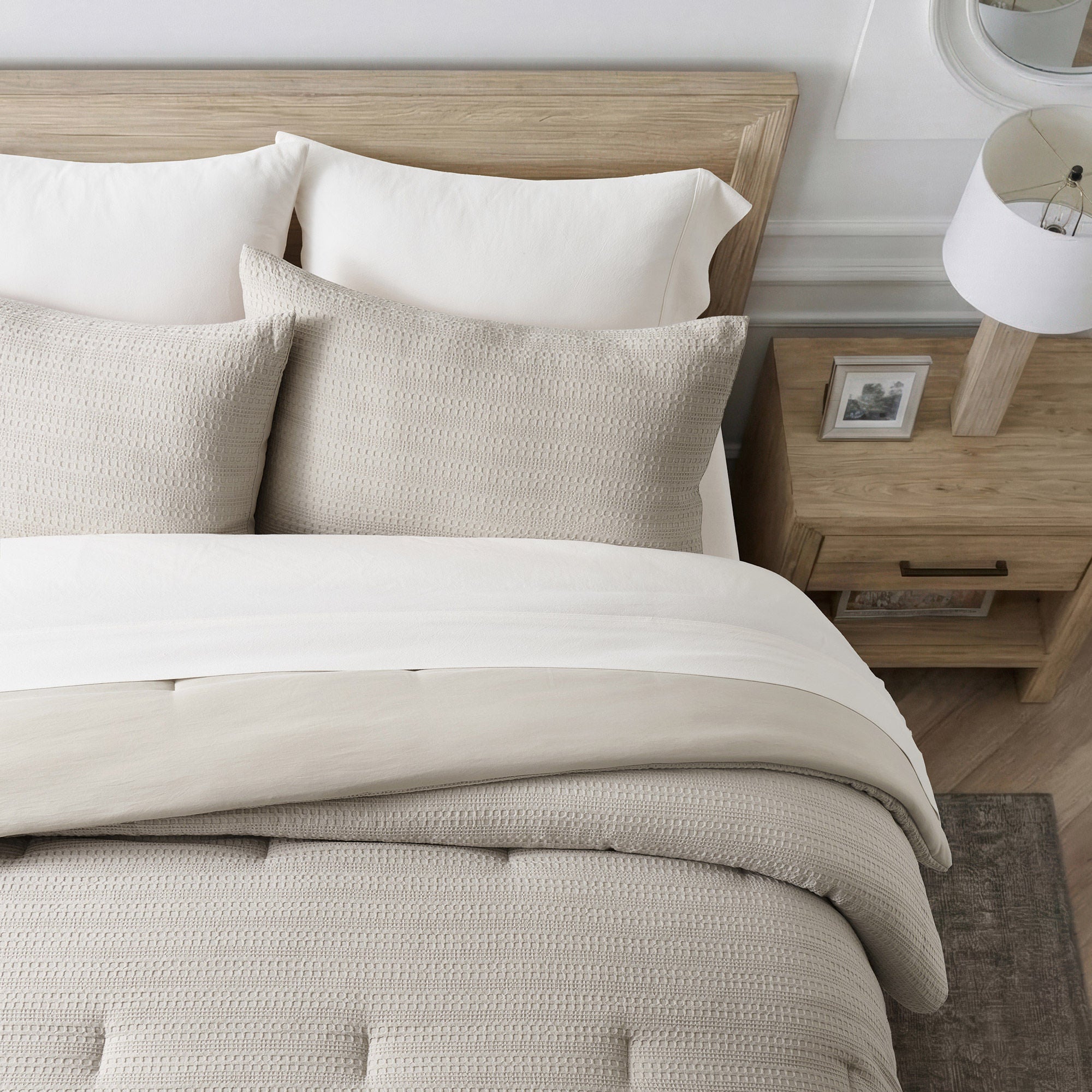 EVERGRACE 3-piece Microfiber Waffle Comforter Set