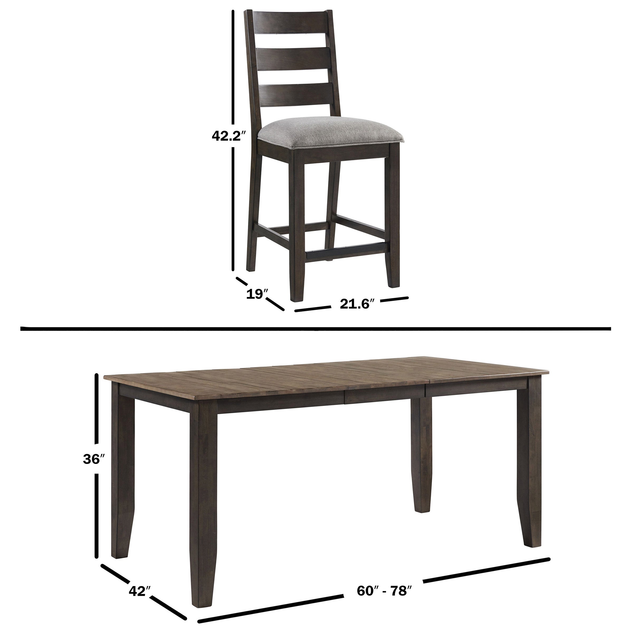 Midtown 7-piece Counter Height Dining Table Set