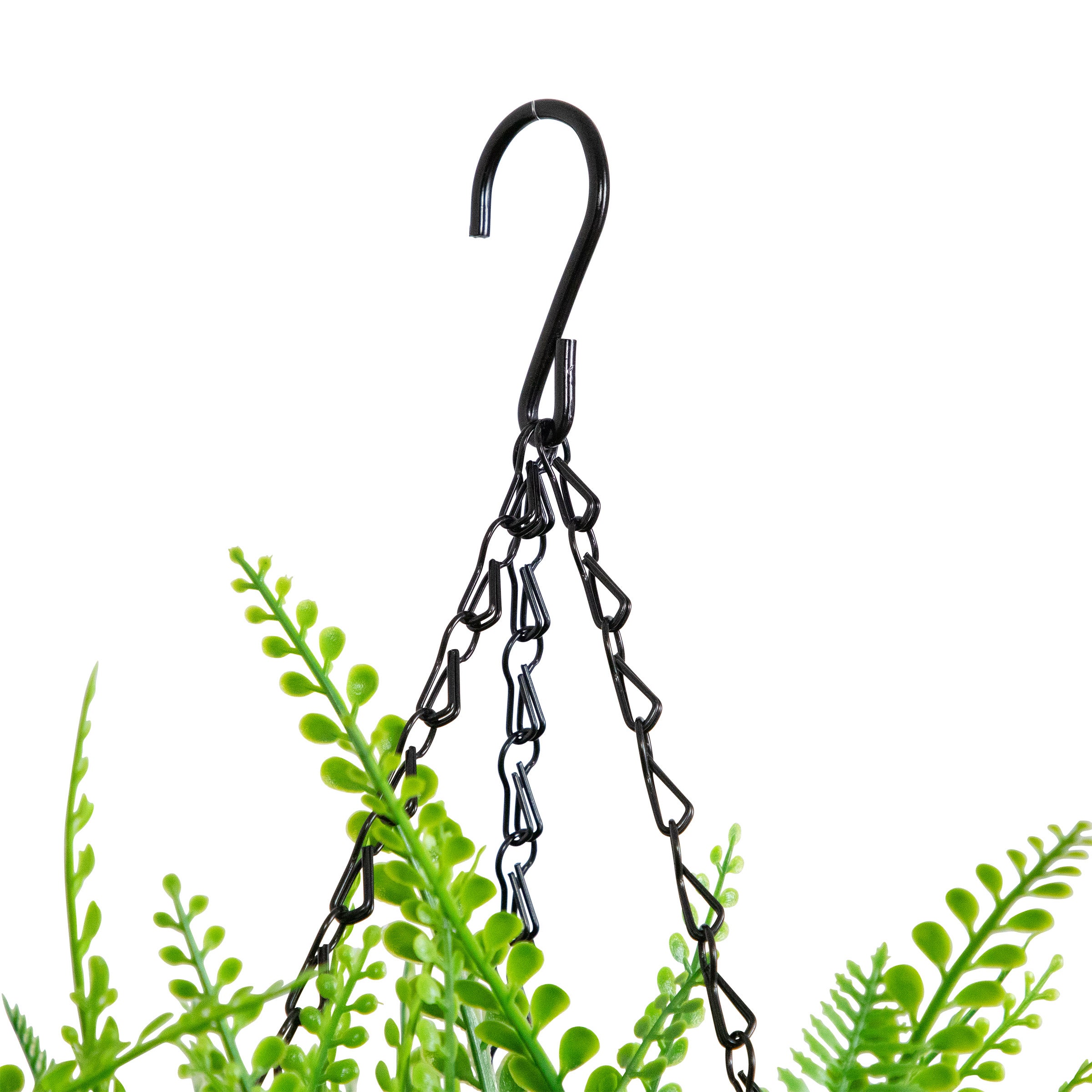 Faux 20” UV Resistant Mixed Fern Plant in Hanging Basket