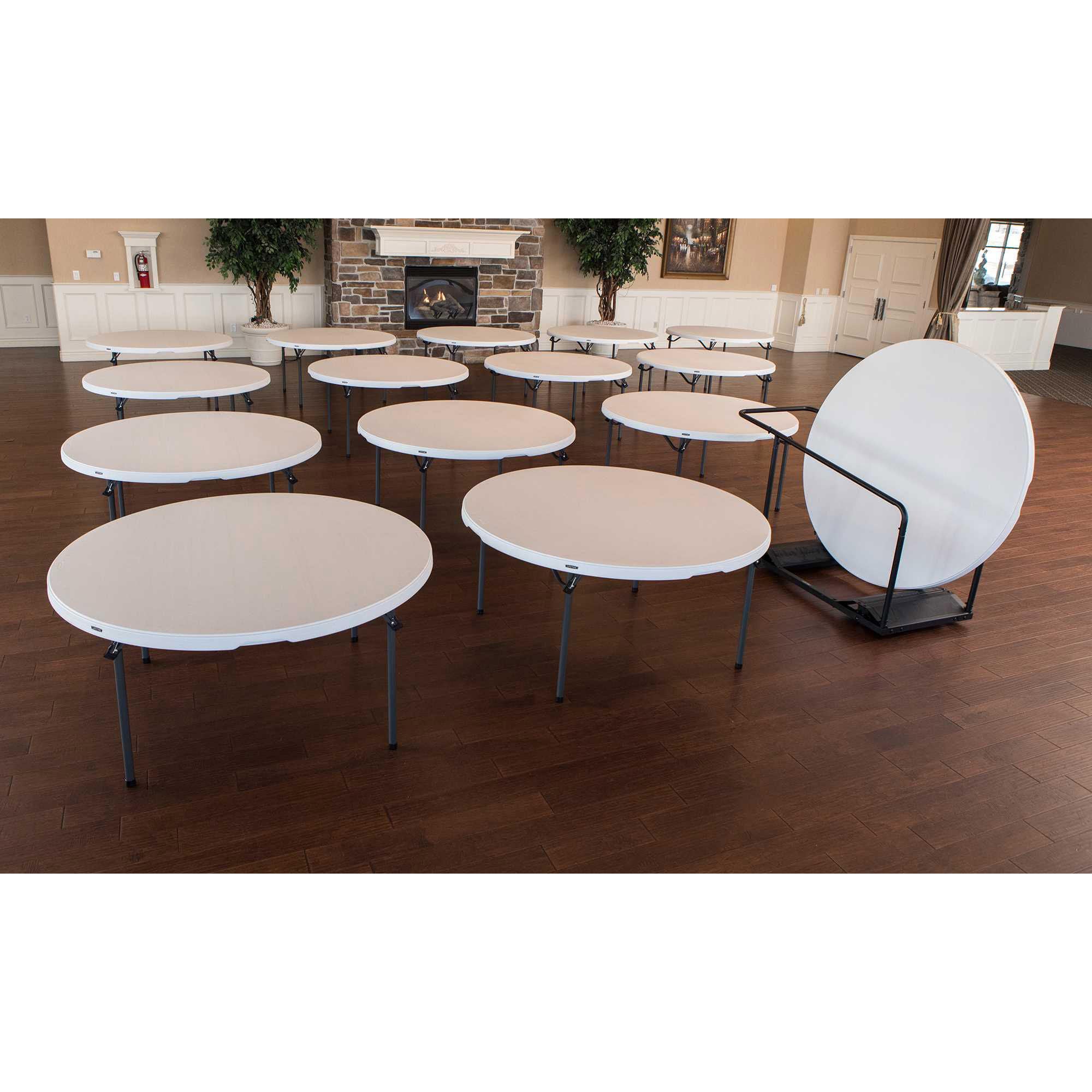 Lifetime 60" Round Table, 15-pack with Cart