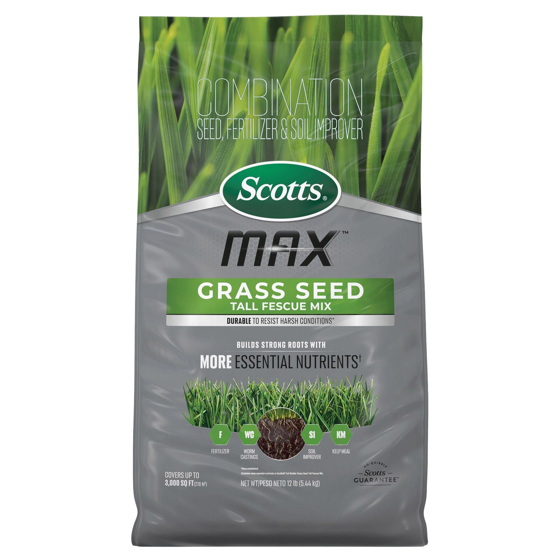 Scotts Max Grass Seed Tall Fescue Mix, 12 lbs