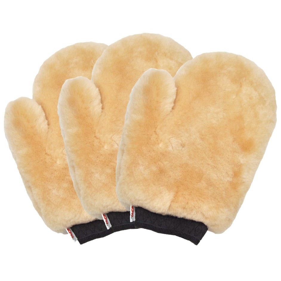 Sheepskin Wash and polish Mitt, 3-pack
