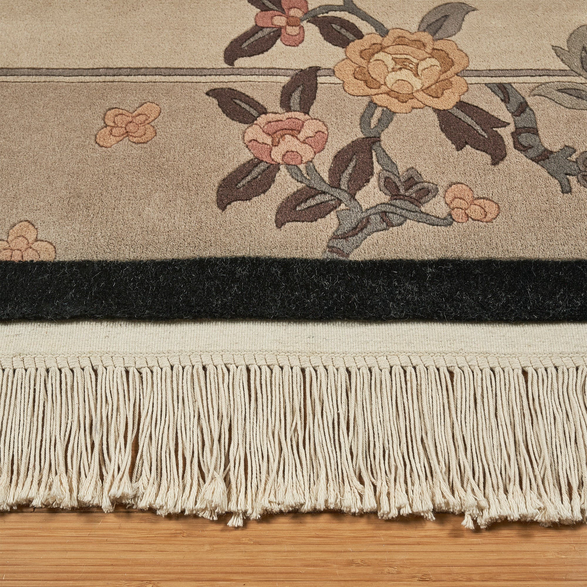Pagoda Hand Knotted Area Rug, Lancy Taupe, 3' x 5'