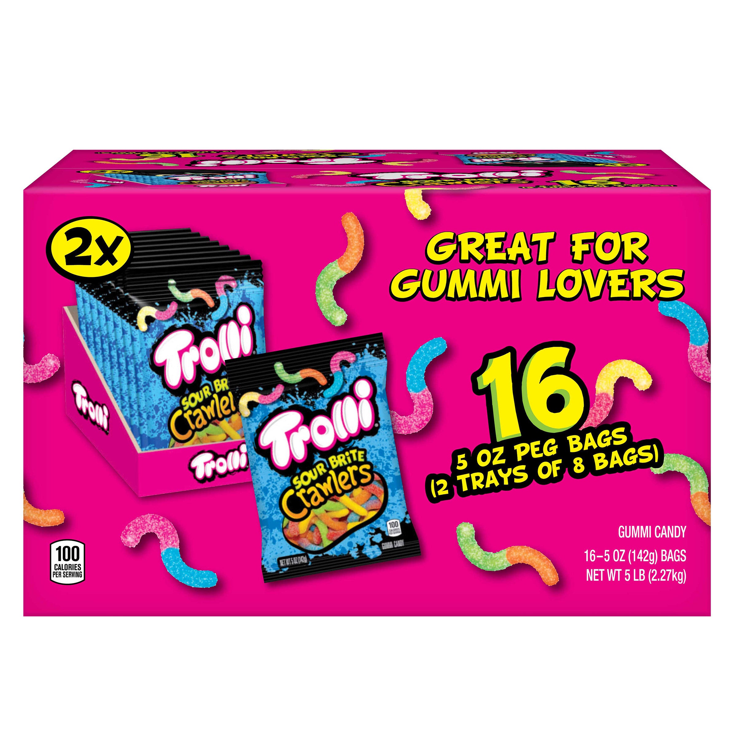Trolli Sour Brite Crawlers Candy, 5 oz, 16-count