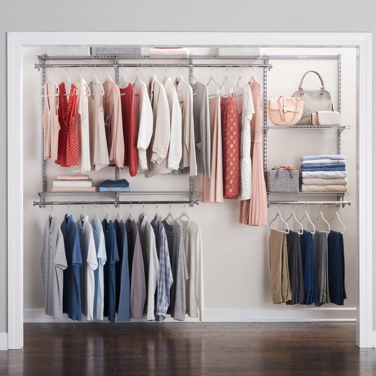 Rubbermaid Configurations 4' to 8' Expandable Closet Kit, Titanium