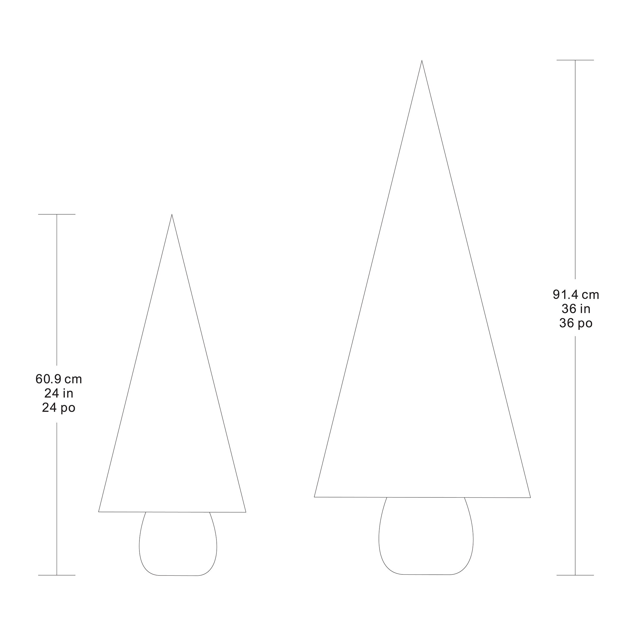 2' & 3' Glitter Potted Trees with Twinkle Lights, Set of 2