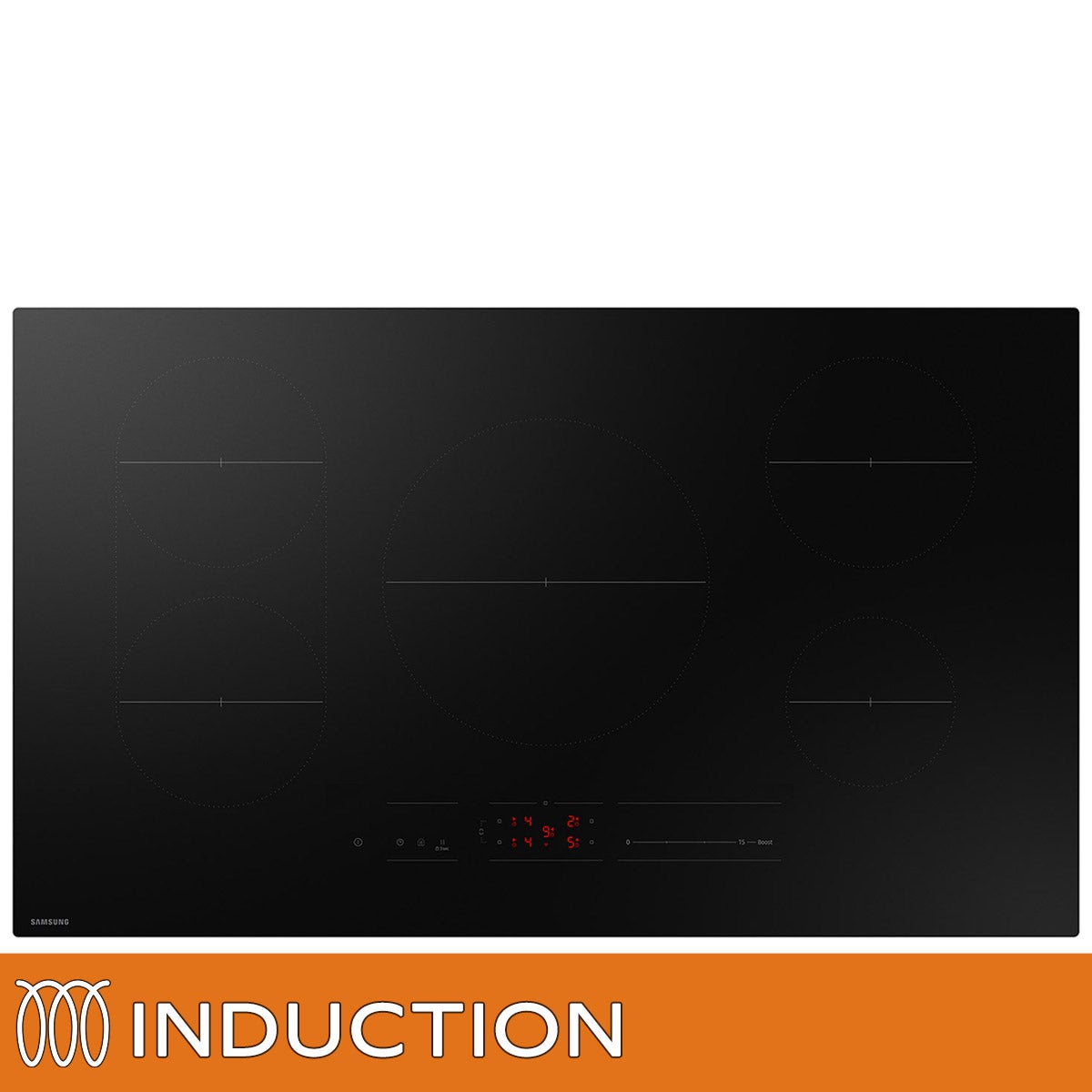 Samsung 36" Induction Cooktop with Anti-Scratch Matte Glass and Sync Burners
