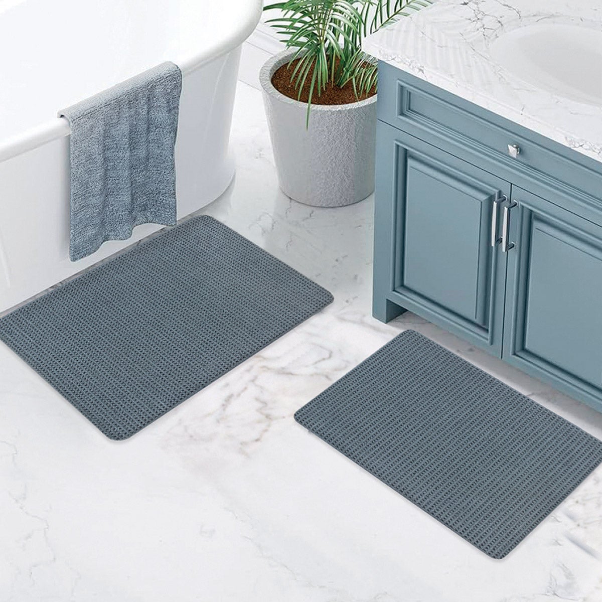 Mineral Spring Cotton Memory Foam 2-piece Bath Mat Set