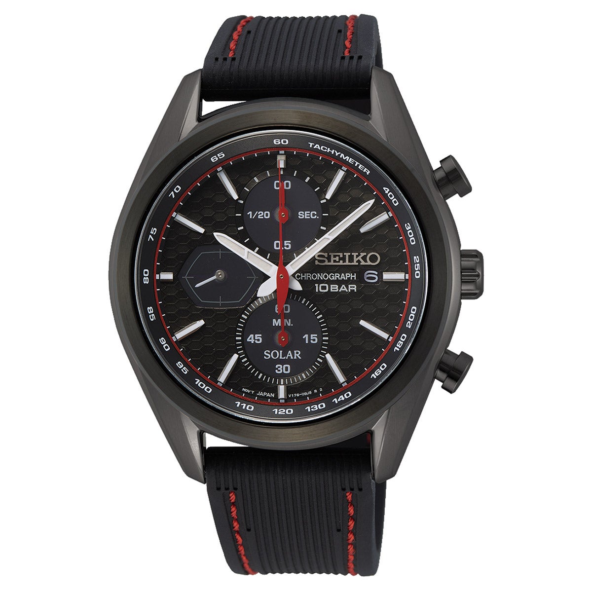 Seiko Essentials Chronograph Black Dial Men's Solar Watch