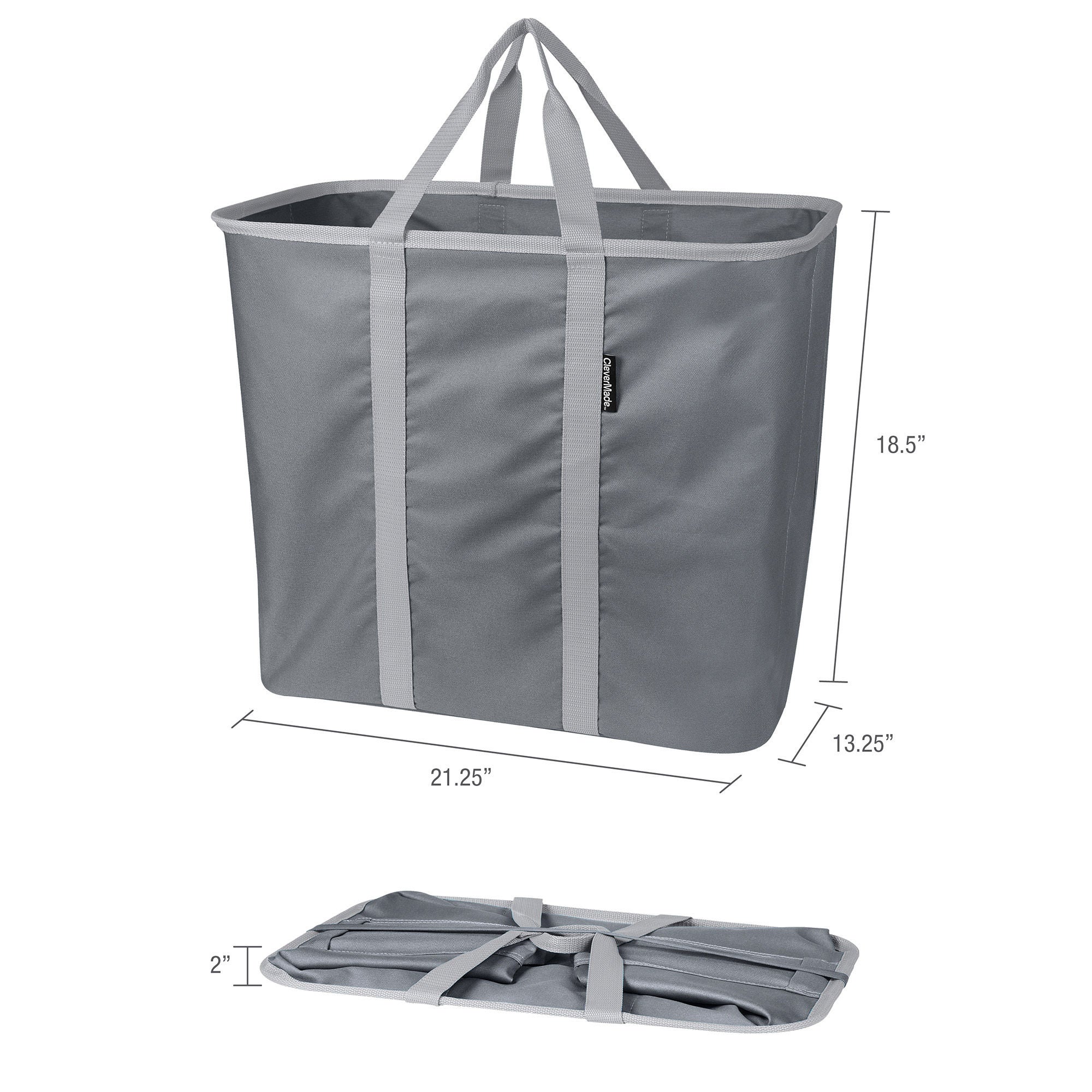 Clevermade 2-pack Snap Up Laundry Tote