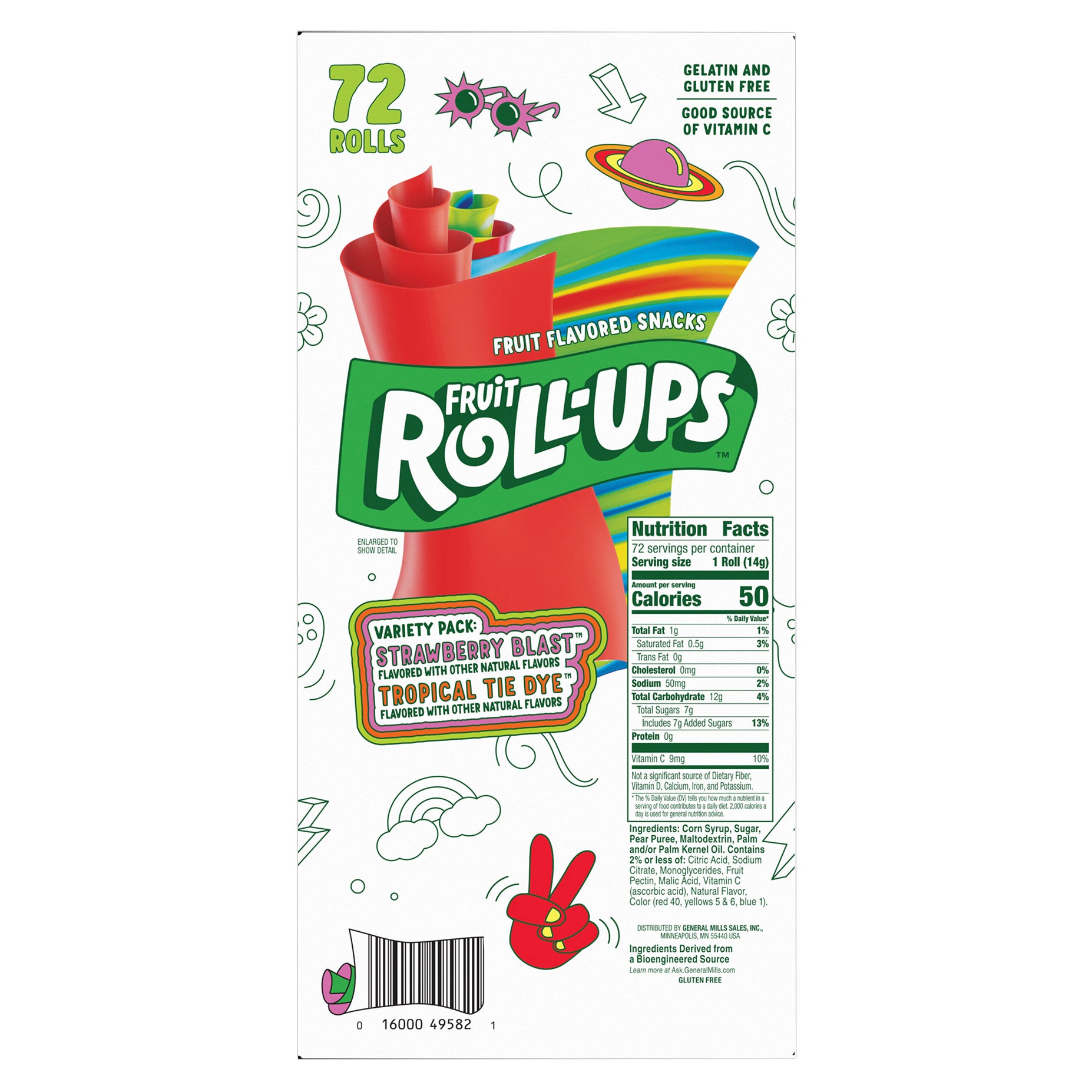 Fruit Roll-Ups, Variety Pack, 72-count