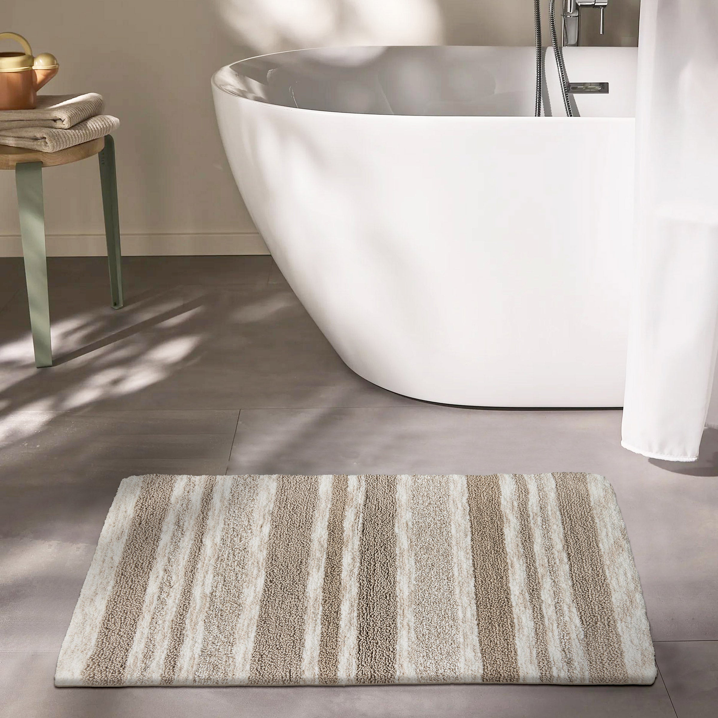 Cotton Stripe Bath Mat