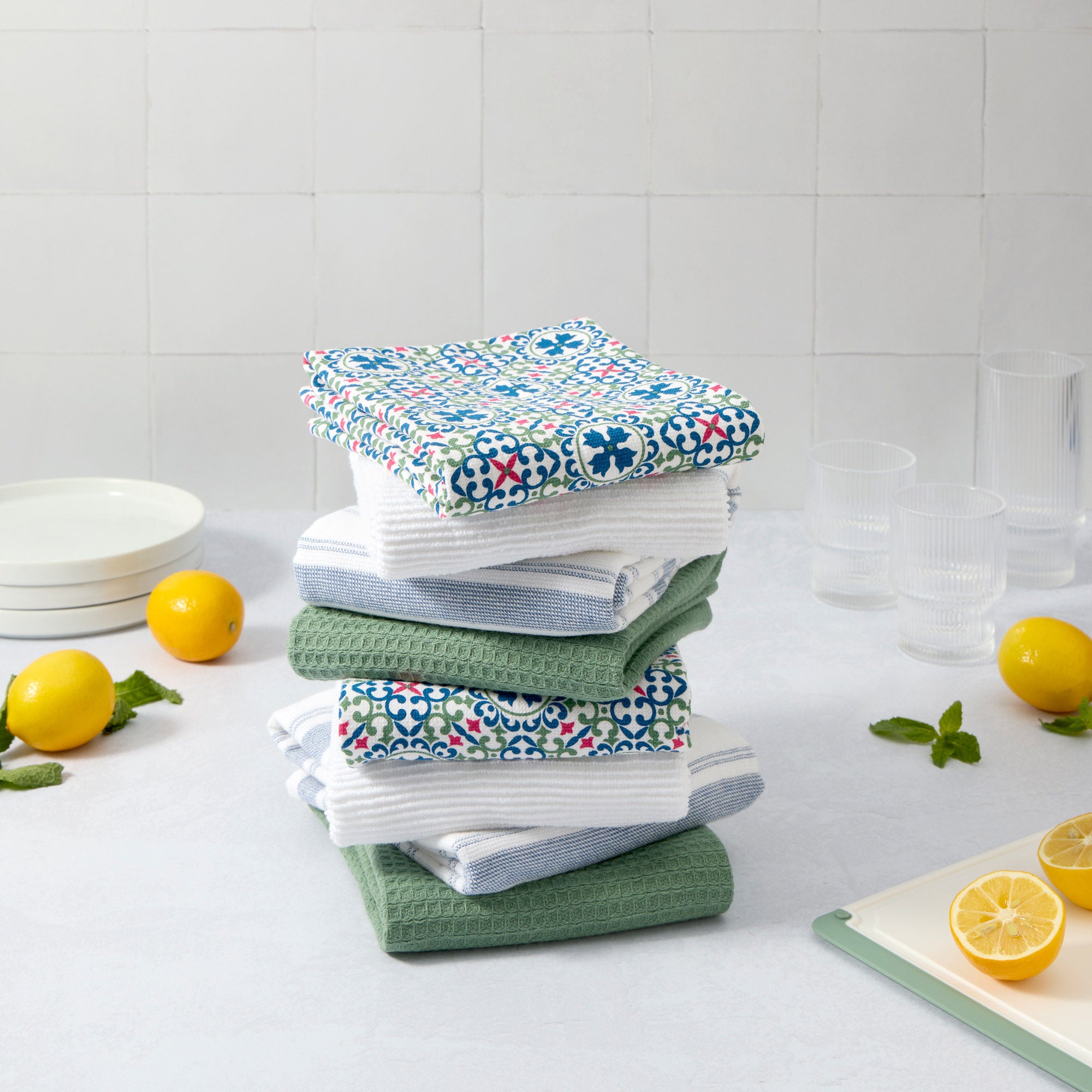 Terry Kitchen Towels, 8-pack
