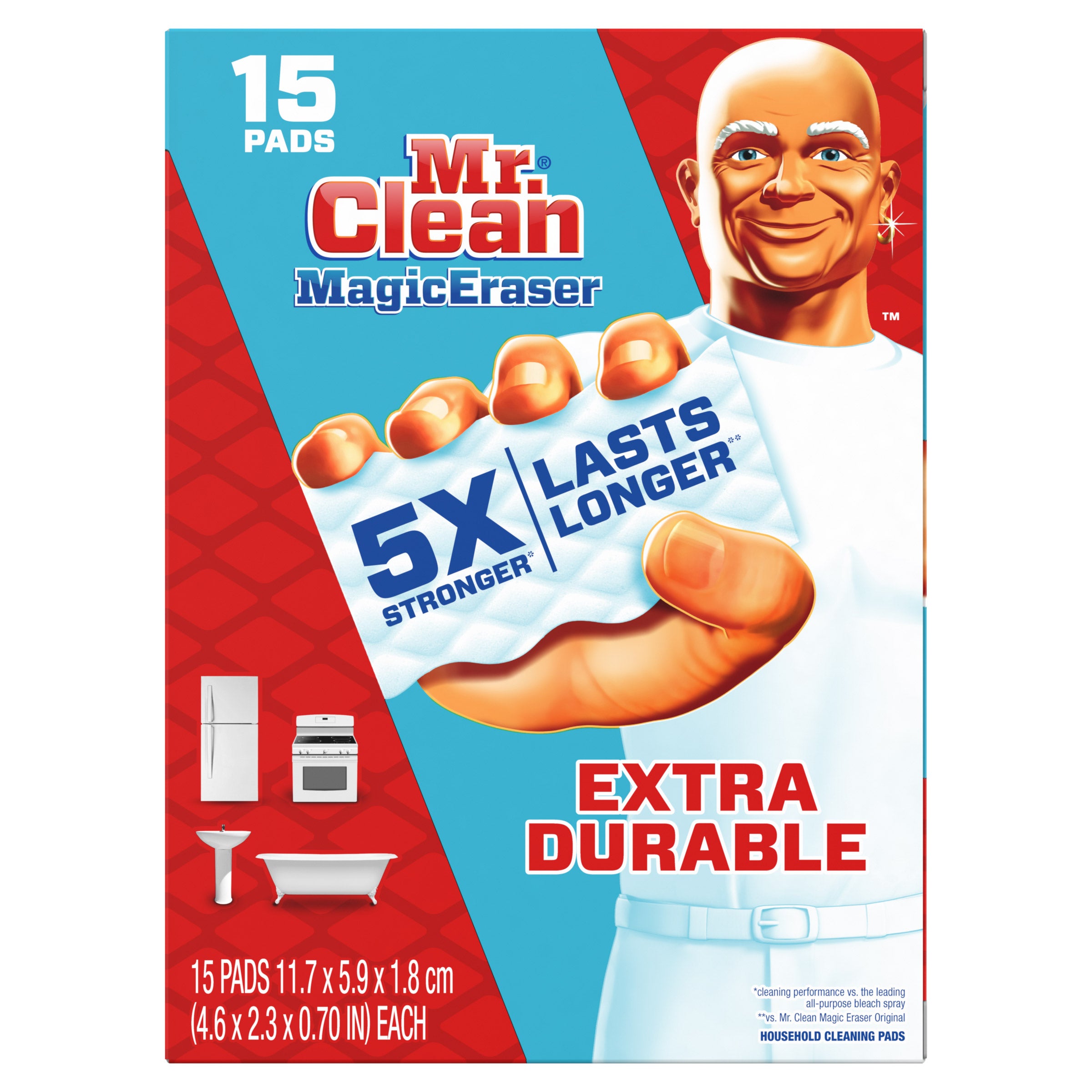 Mr. Clean Magic Eraser, Extra Durable, 15-count