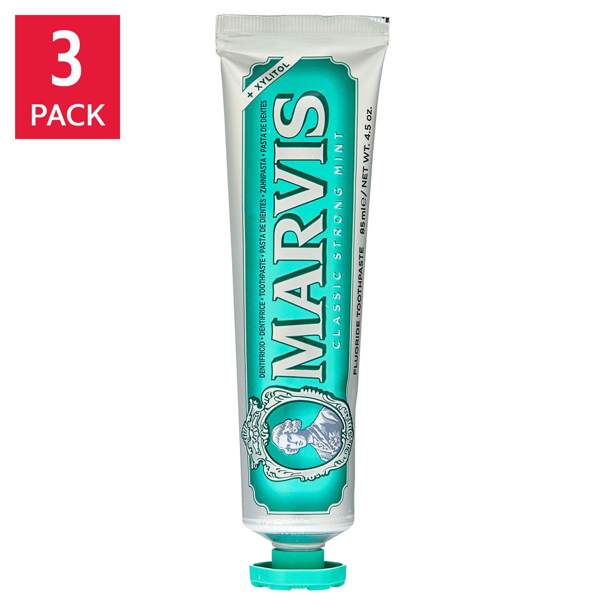 Marvis Classic Strong Mint Fluoride Toothpaste 4.5 oz, 3-pack