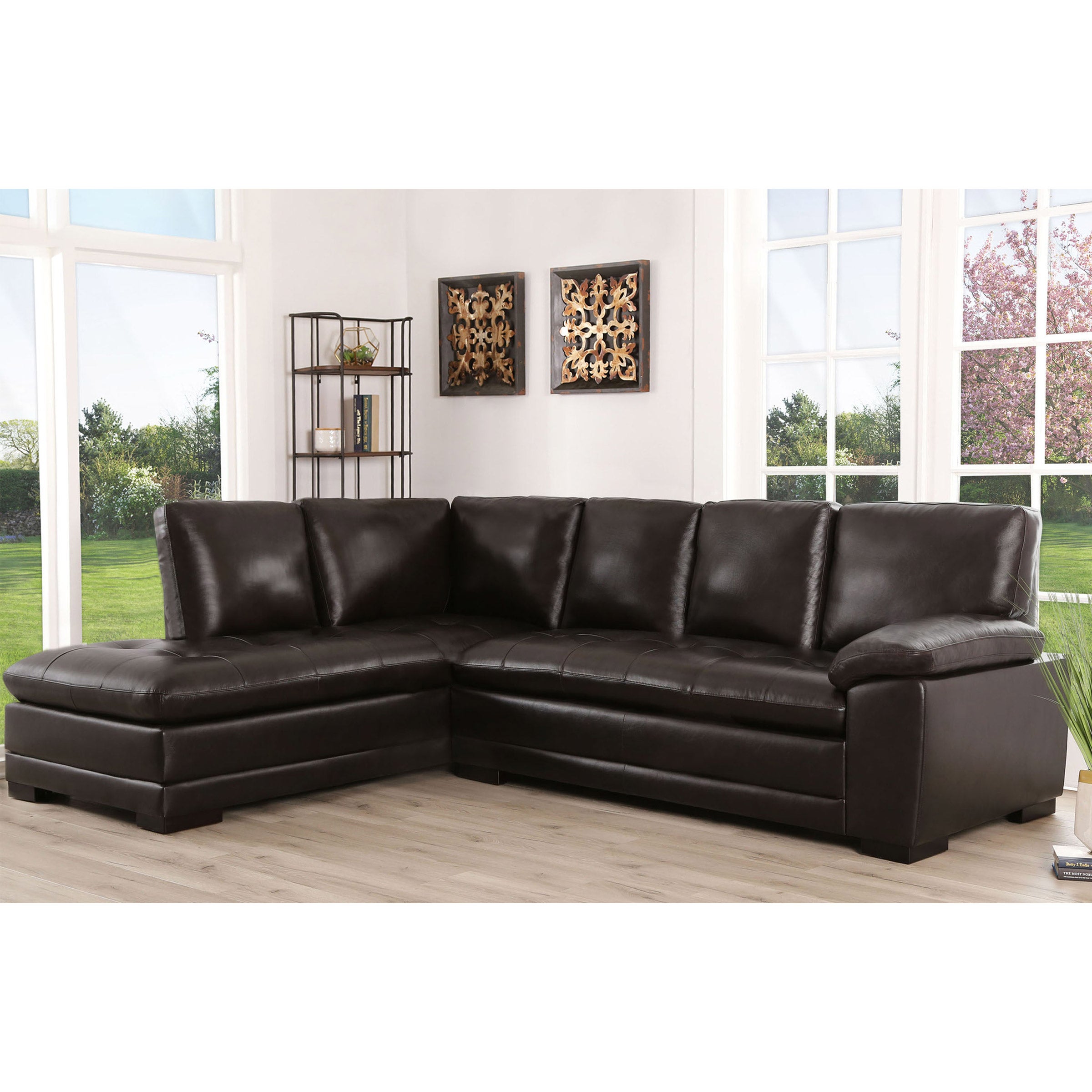 Markham Leather Sectional with Ottoman