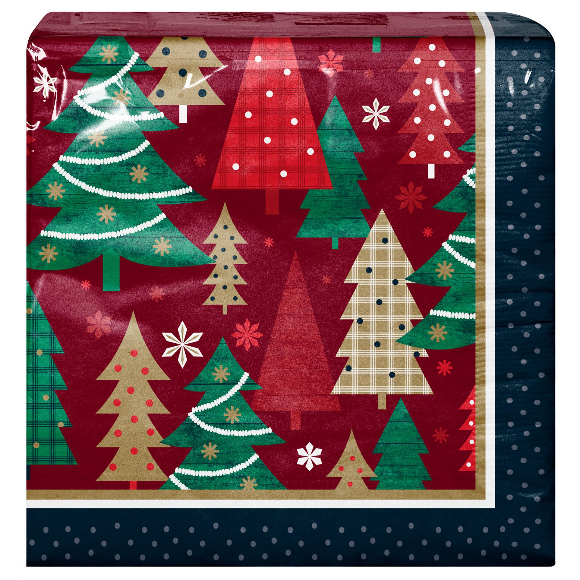 Artstyle Oval Paper Plate and Napkin Bundle, Festive Forest, 200-count