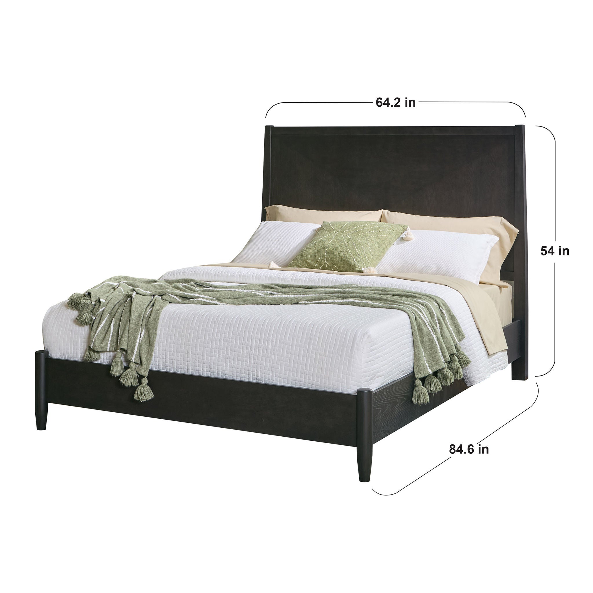 Redmond Panel Bed Frame, Charcoal Finish